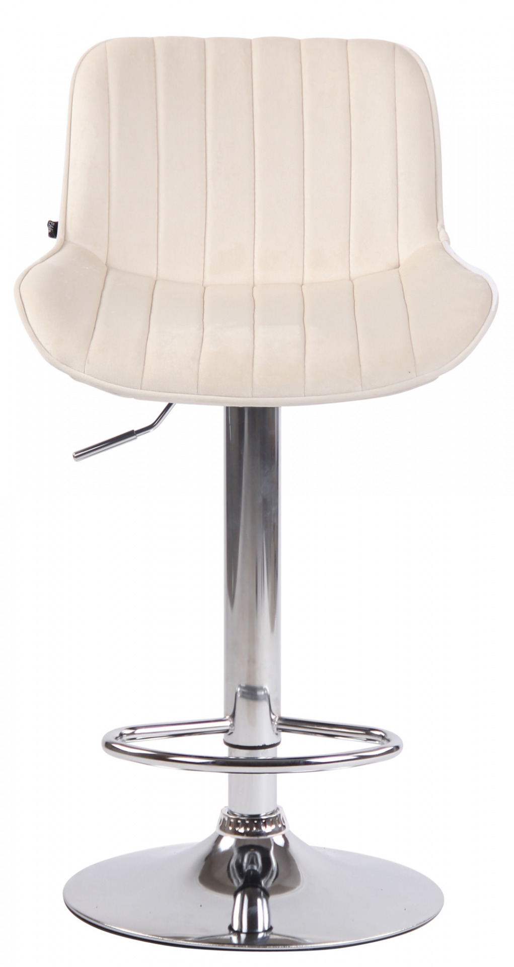 Barhocker Lentini Samt chrom, creme