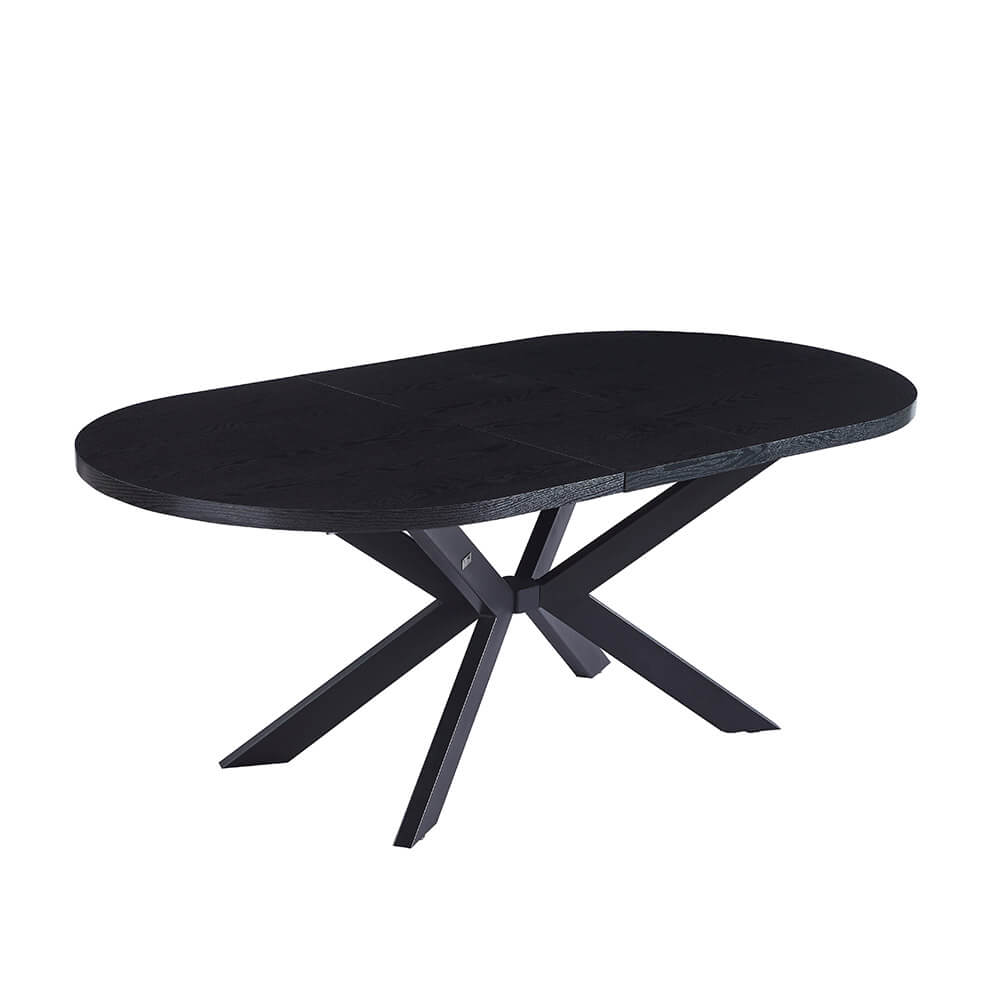 Esstisch Oval Ausziehbar AVENTI inkl. Sternfuß - 160-200 x 100 cm Dark Oak