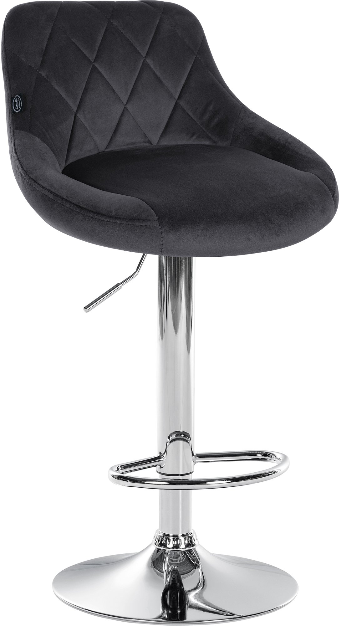 Barhocker Lazio Samt chrom, dunkelgrau