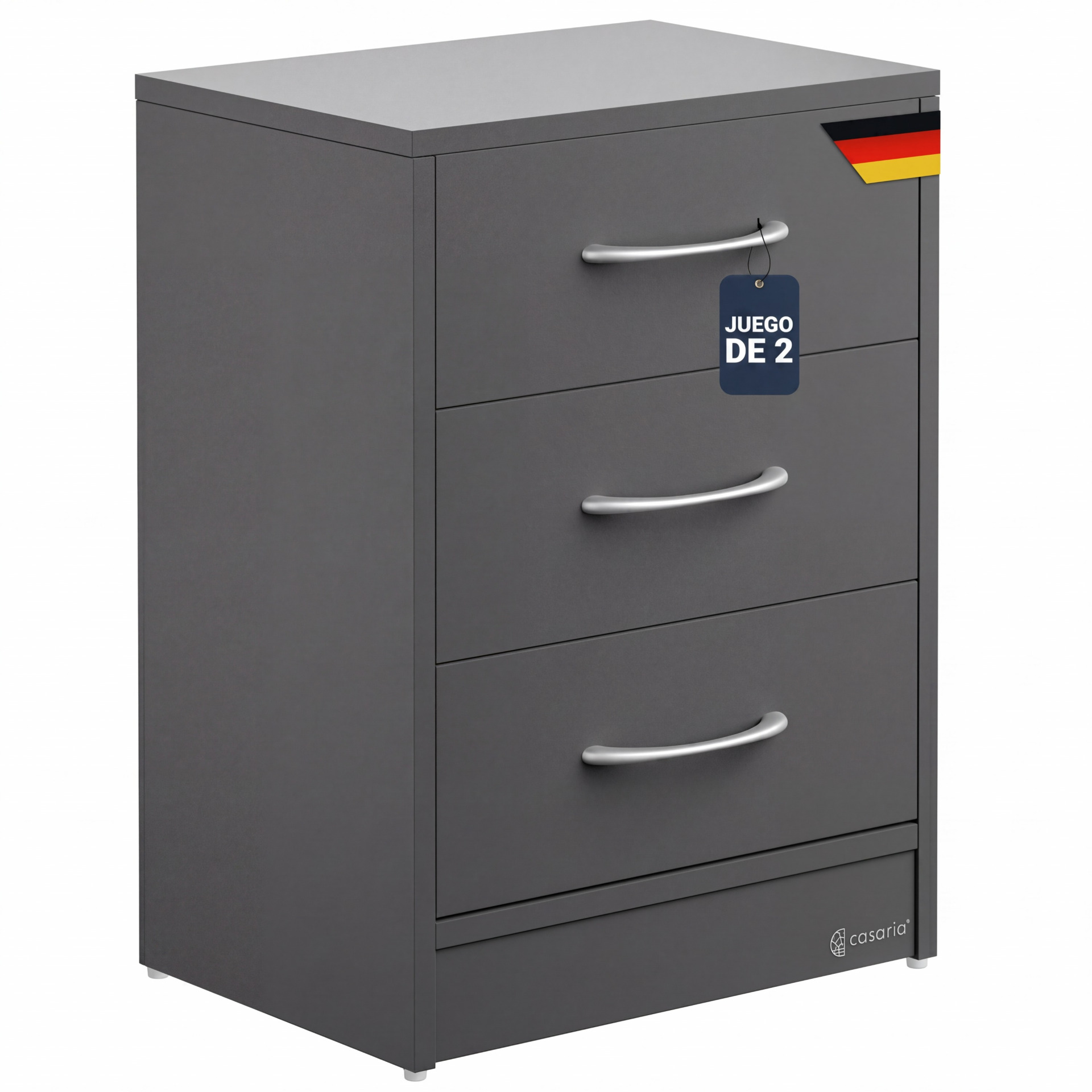 Nachttisch Eloise 2er-Set Anthrazit 54x39x28cm