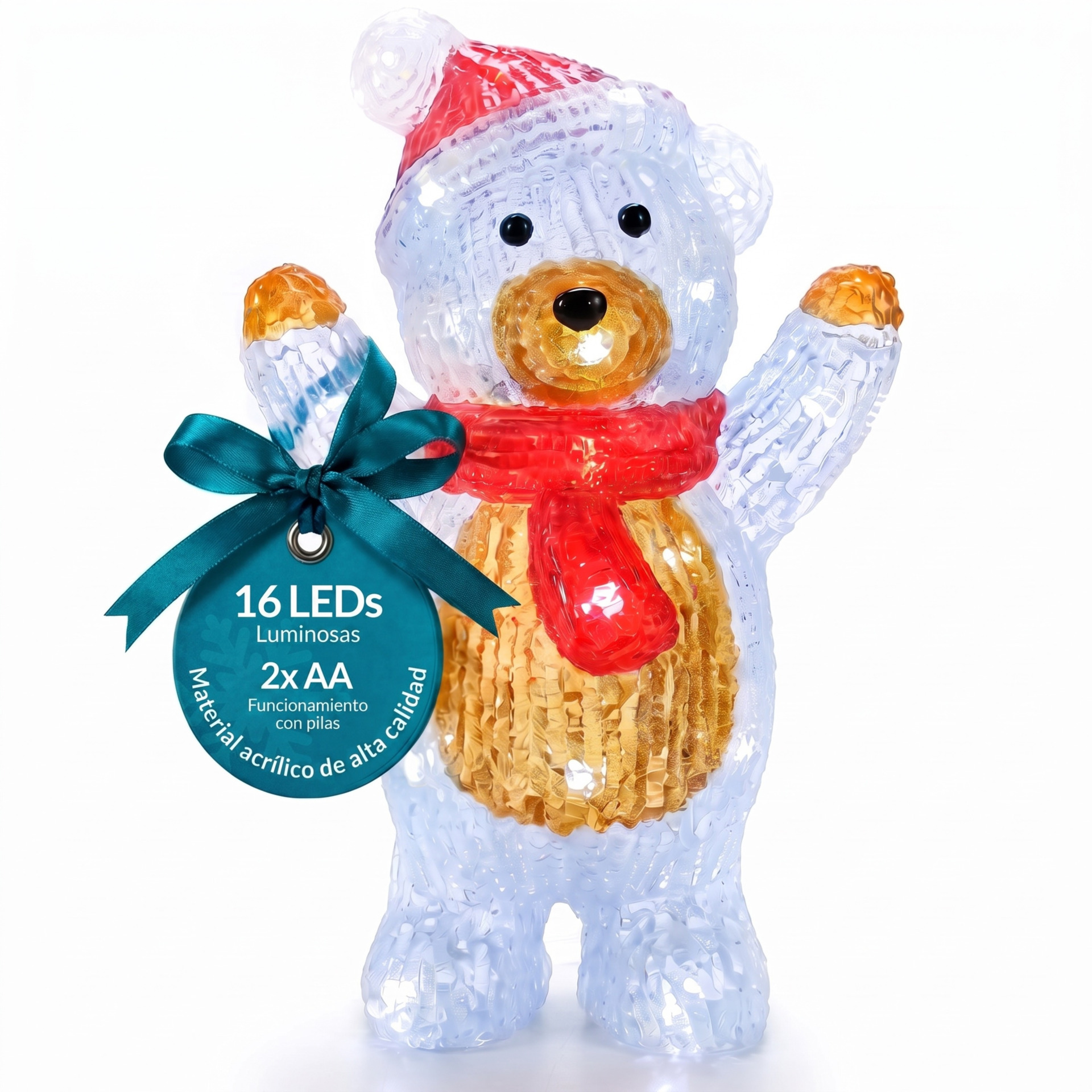 LED Acryl Figur Weihnachten Teddy stehend