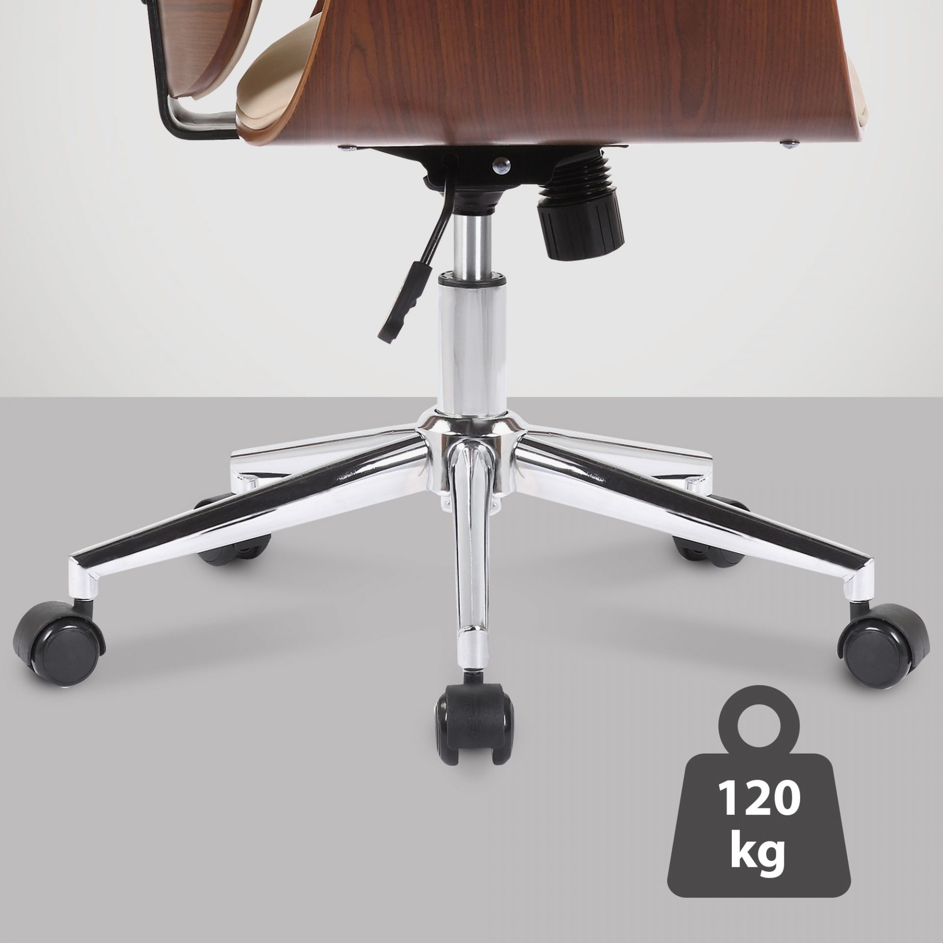 Bürostuhl Kemberg Kunstleder, walnuss/creme