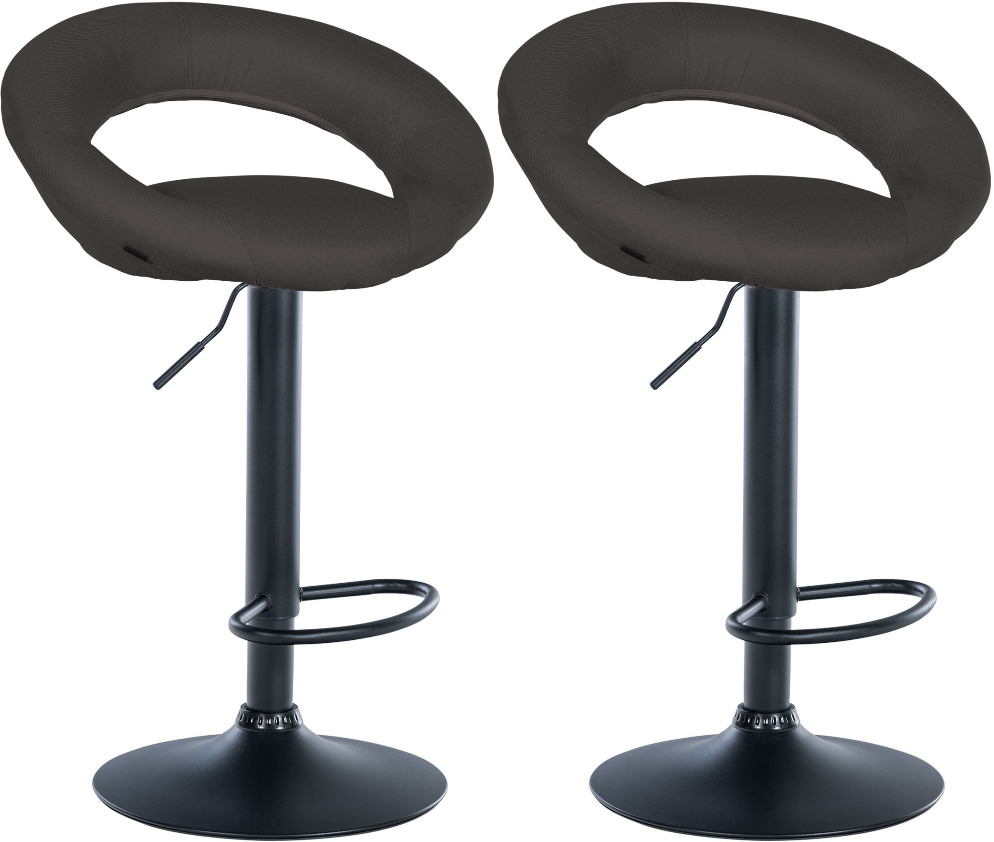 2er Set Barhocker Olinda Stoff schwarz, dunkelgrau