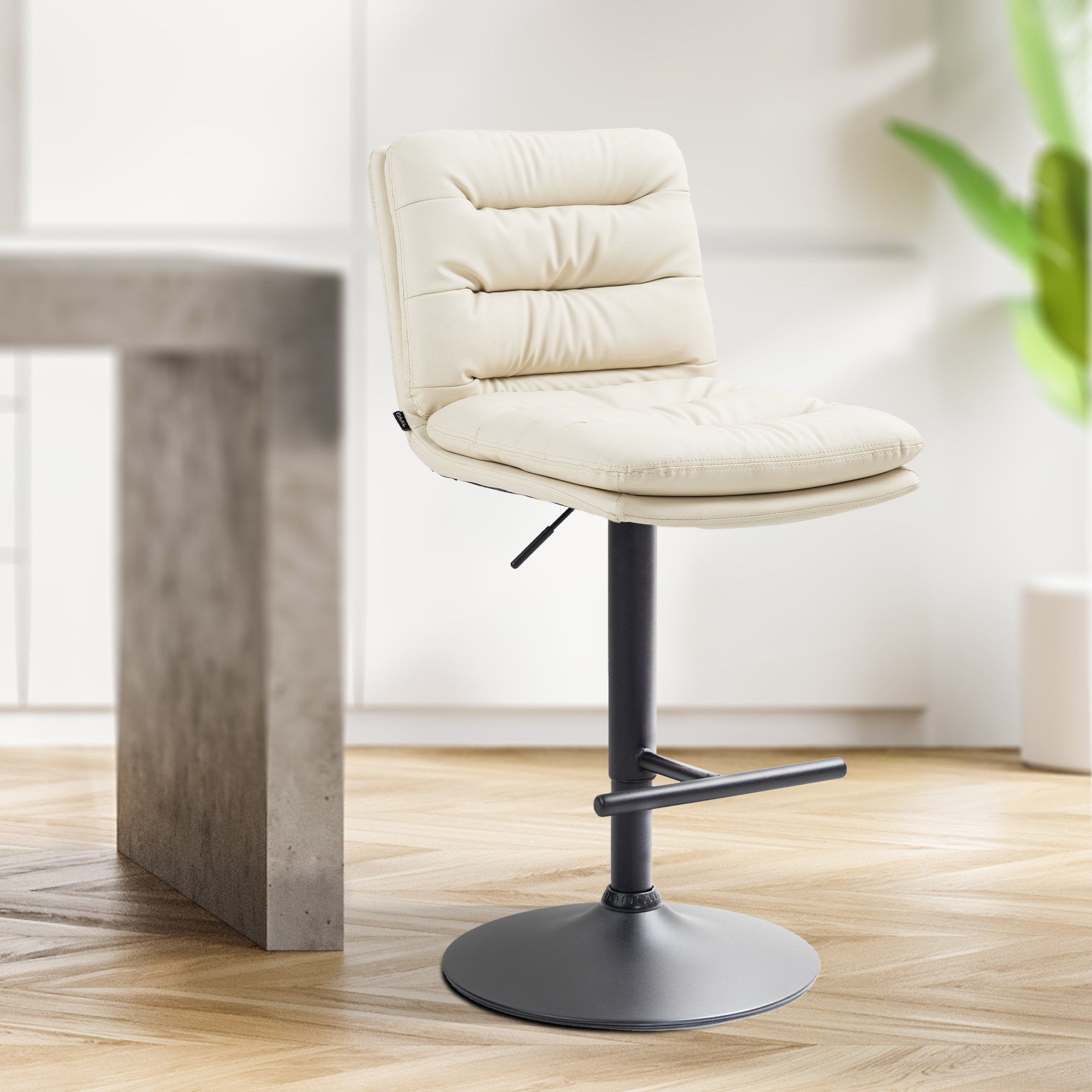 Barhocker Damar Kunstleder schwarz, creme
