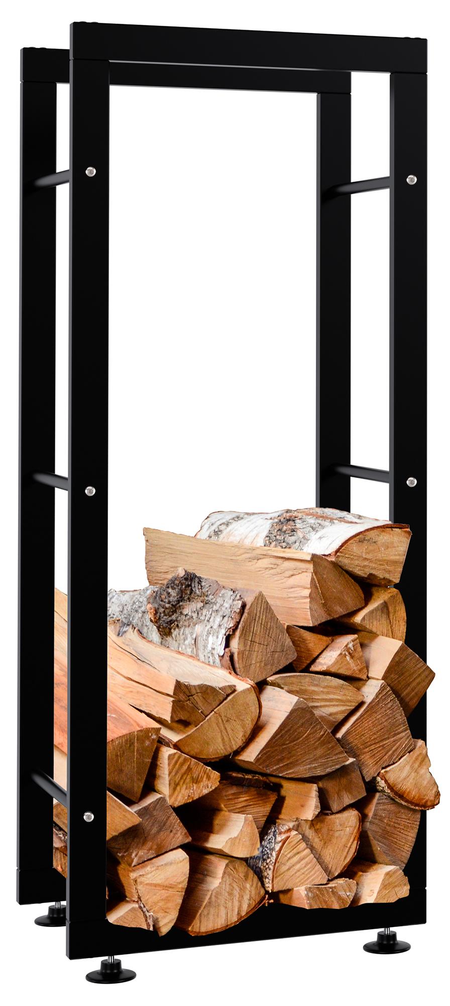 Kaminholzständer Keri V2 25x40x100, schwarz