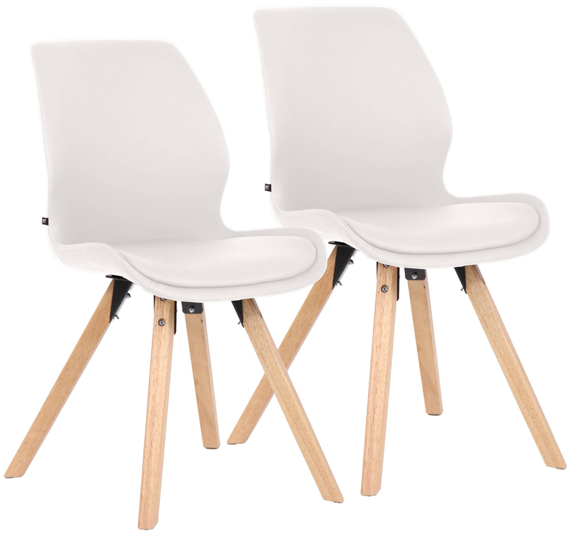 2er Set Stuhl Luna Kunststoff, weiß