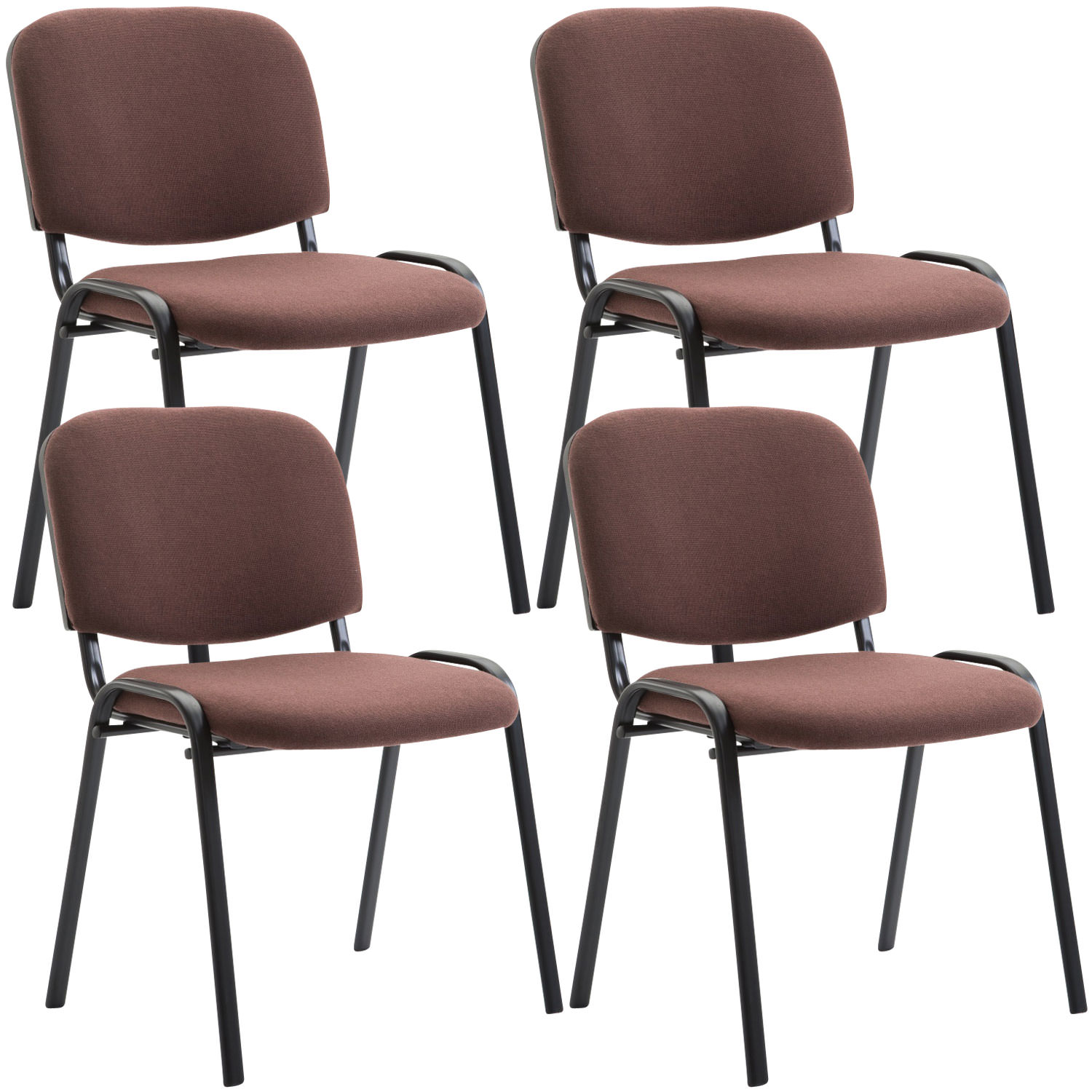 4er Set Besucherstuhl Ken Stoff, braun