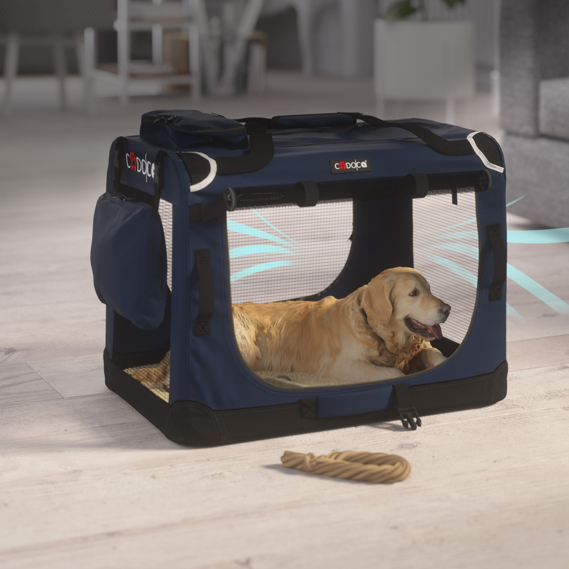 Hundebox faltbar L 70x52x50cm Blau