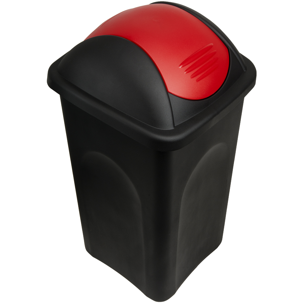 Mülleimer Schwarz/Rot Kunststoff 60L