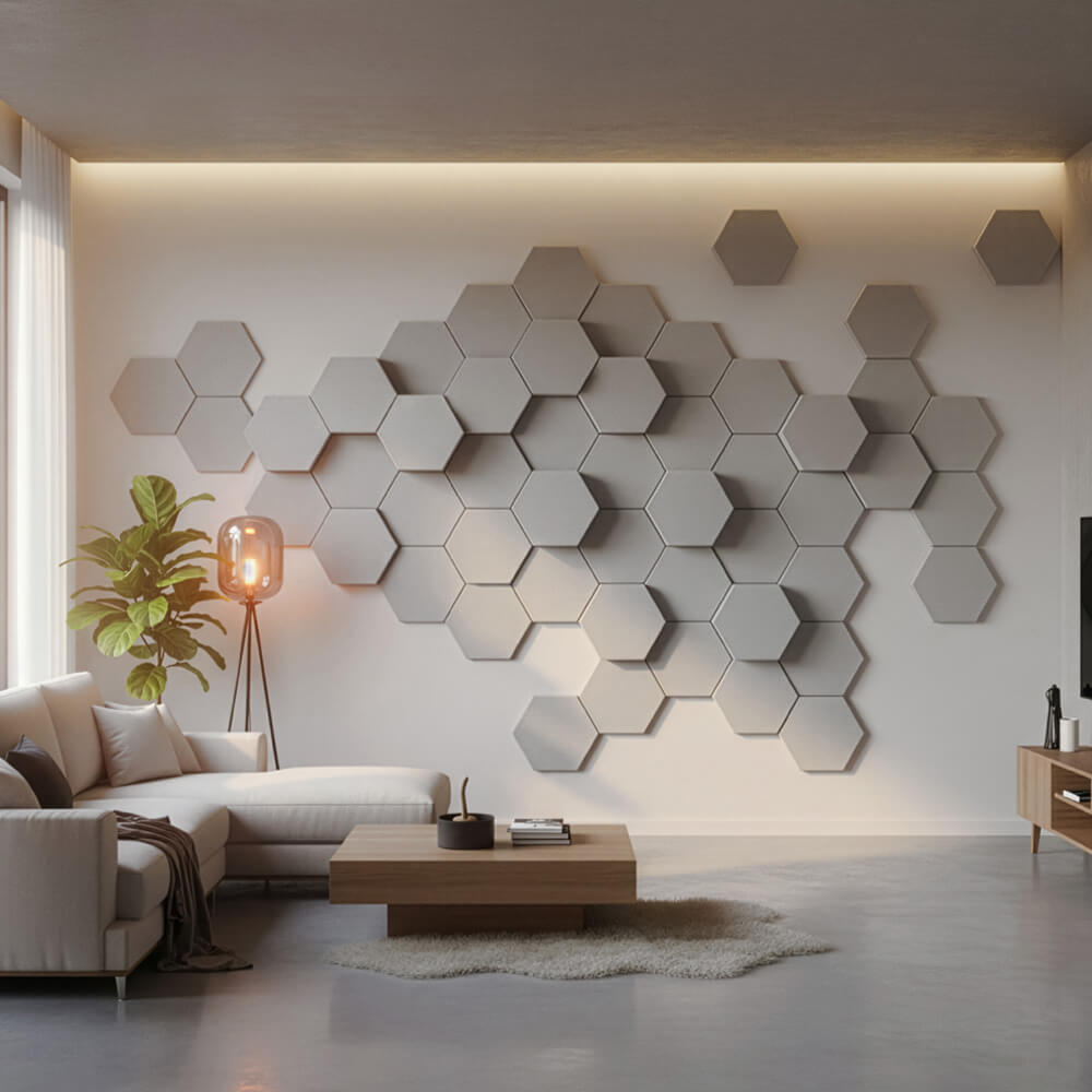 Akustikplatten Hexagon selbstklebend SILENT - 20er Set Hellgrau