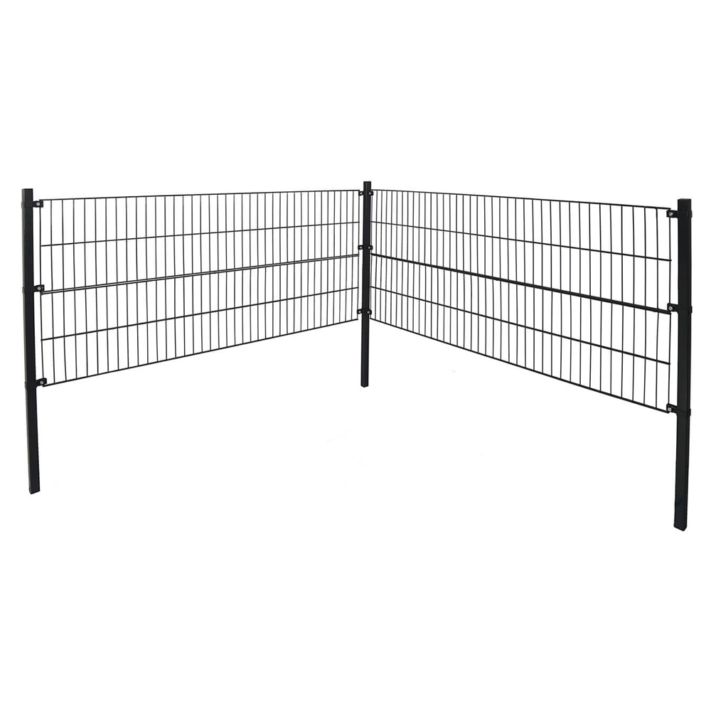 Doppelstabmattenzaun inkl. Eckpfosten MORATA Anthrazit / Grün - 120 cm x 36 m ohne Eckpfosten
