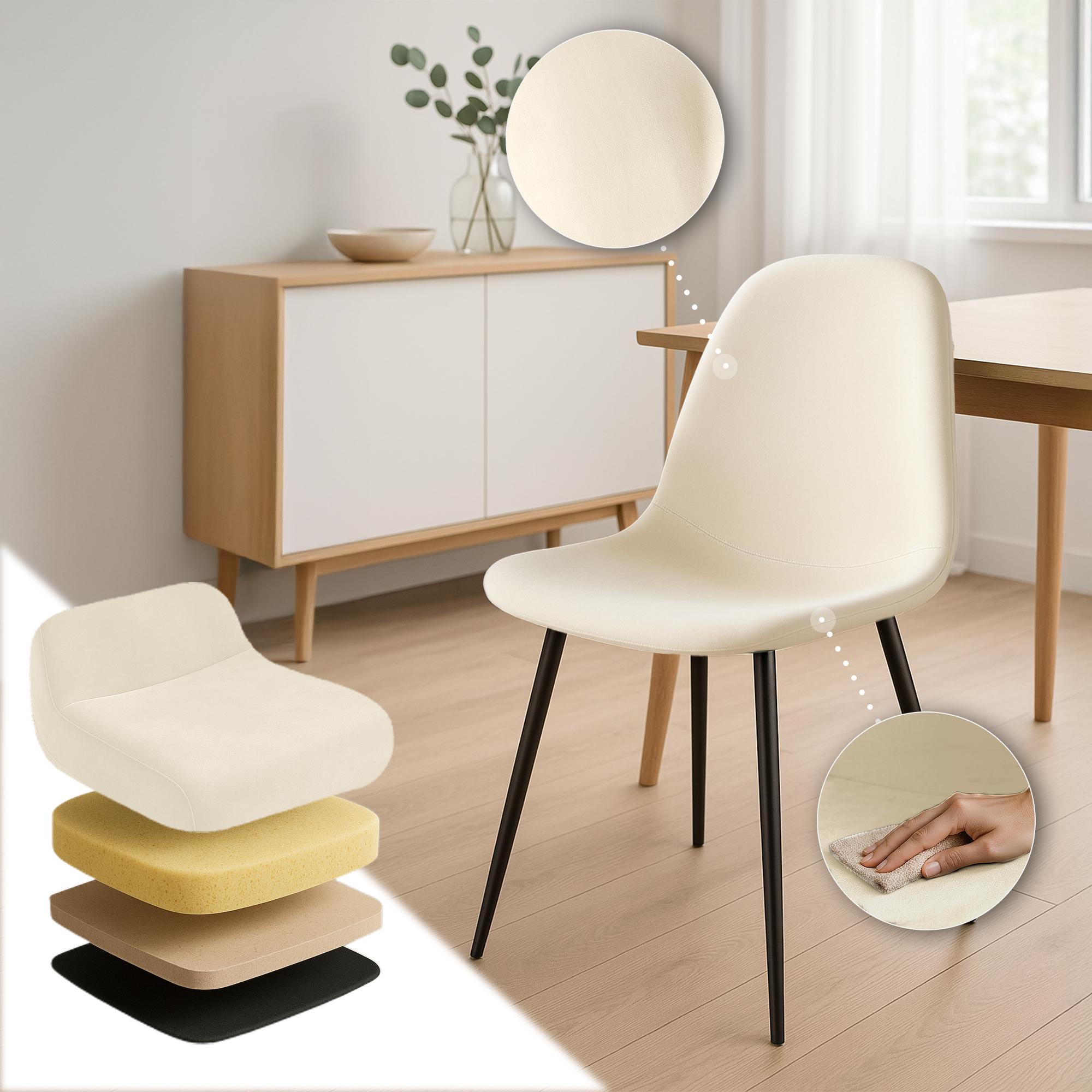 Esszimmerstuhl Napier Samt, creme