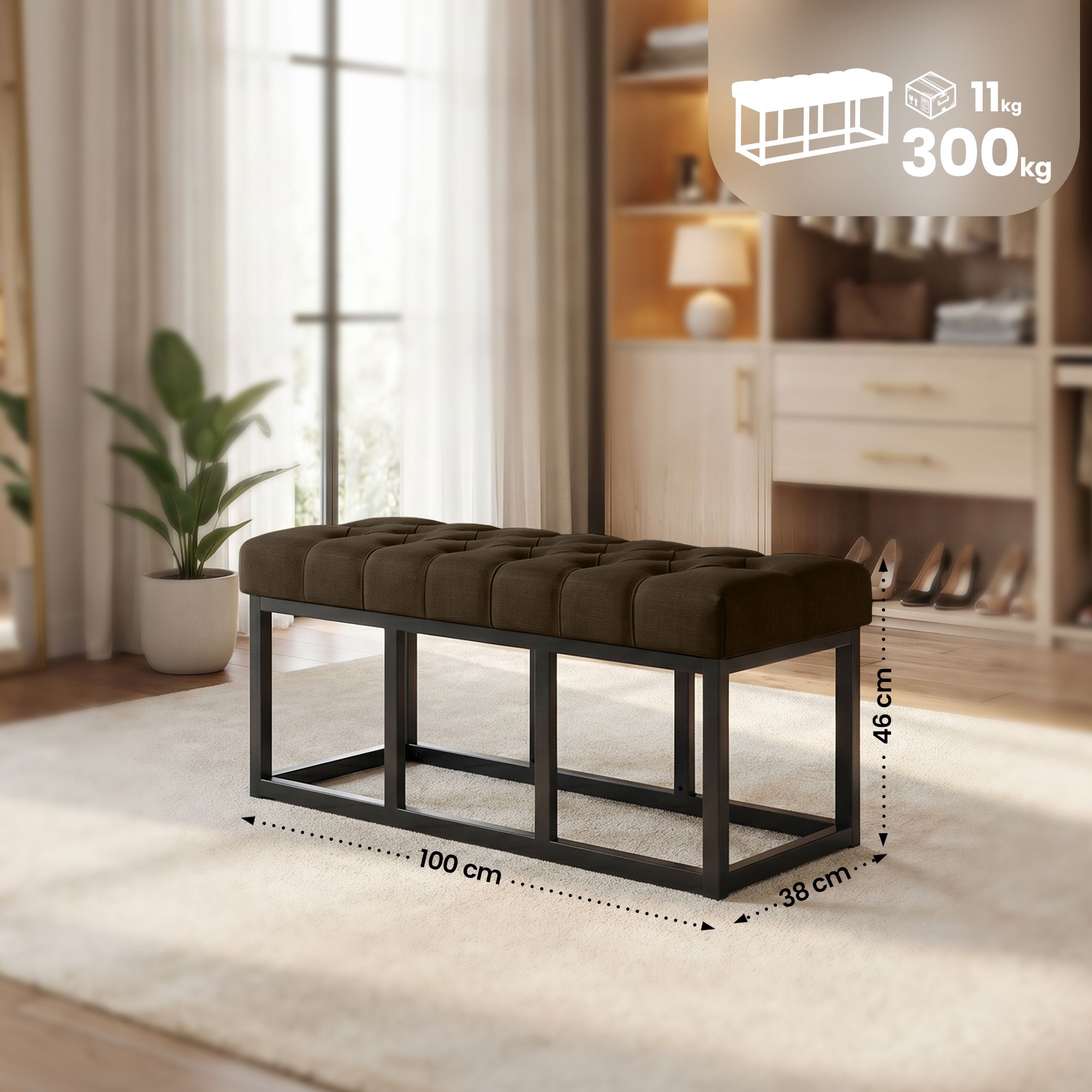 Sitzbank Amun Stoff B100, braun
