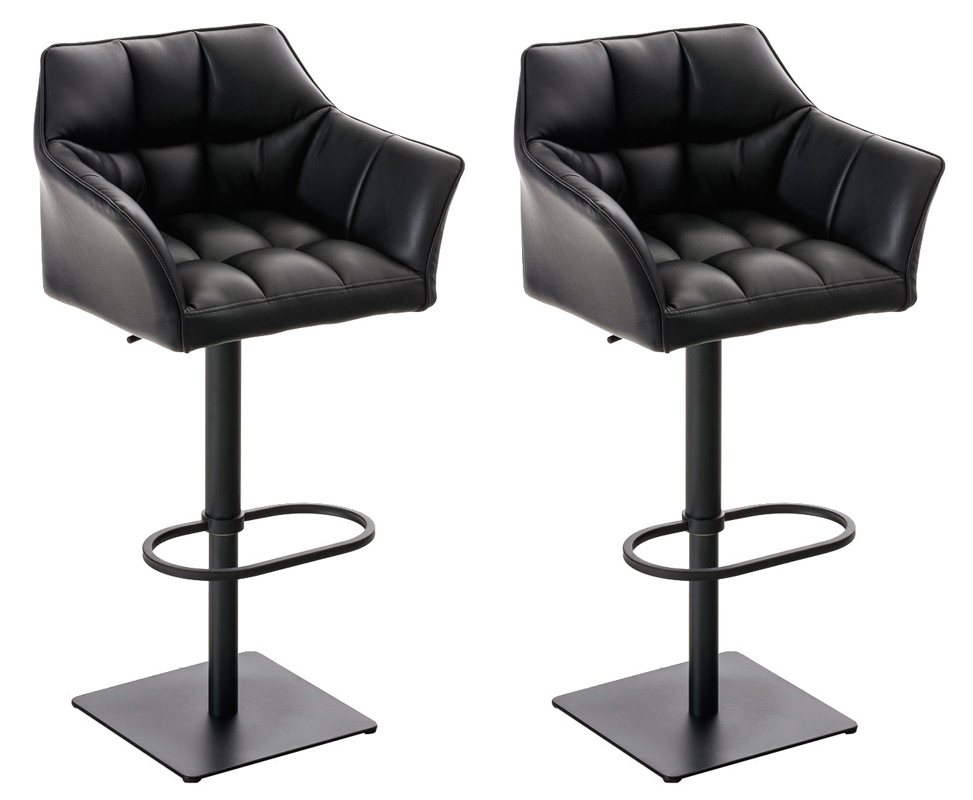 2er Set Barhocker Damaso Kunstleder schwarz, schwarz