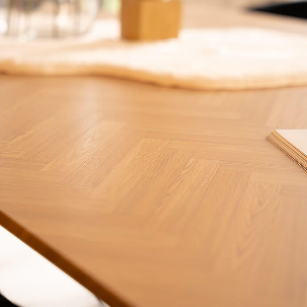Esstisch Eckig AVENCIA inkl. Sternfuß -160 x 100 cm Fishbone Oak