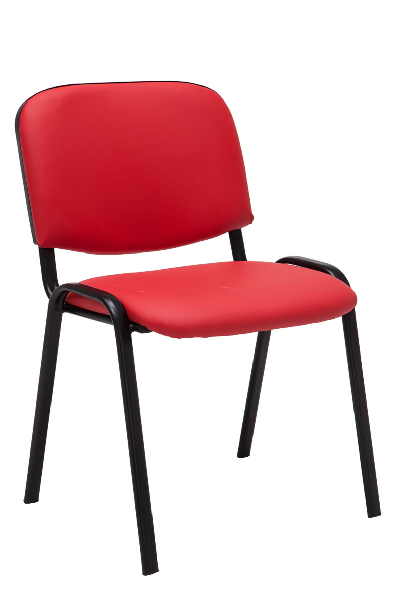 4er Set Besucherstuhl Ken Kunstleder, rot