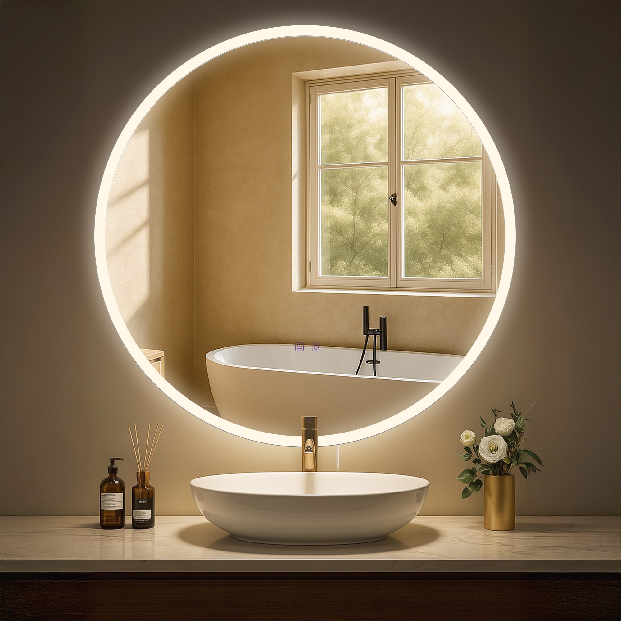 Badspiegel Laconia 80 mit Bluetooth, klarglas