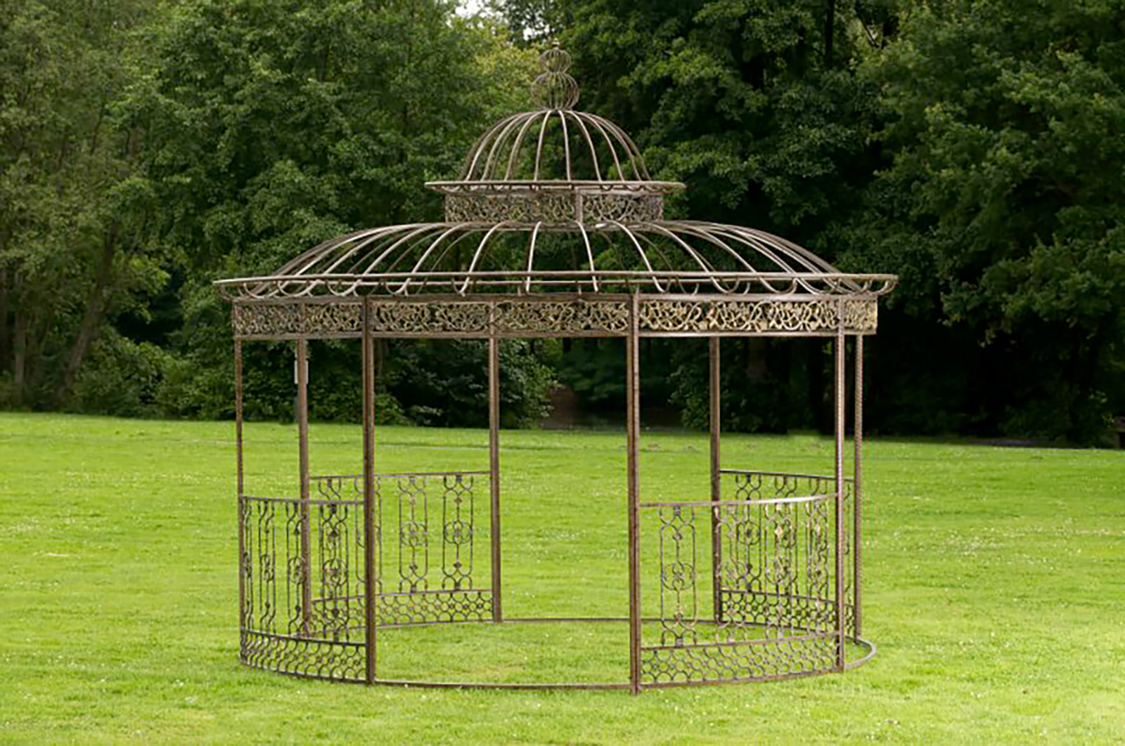 Luxus Pavillon Romantik rund 350 cm, bronze