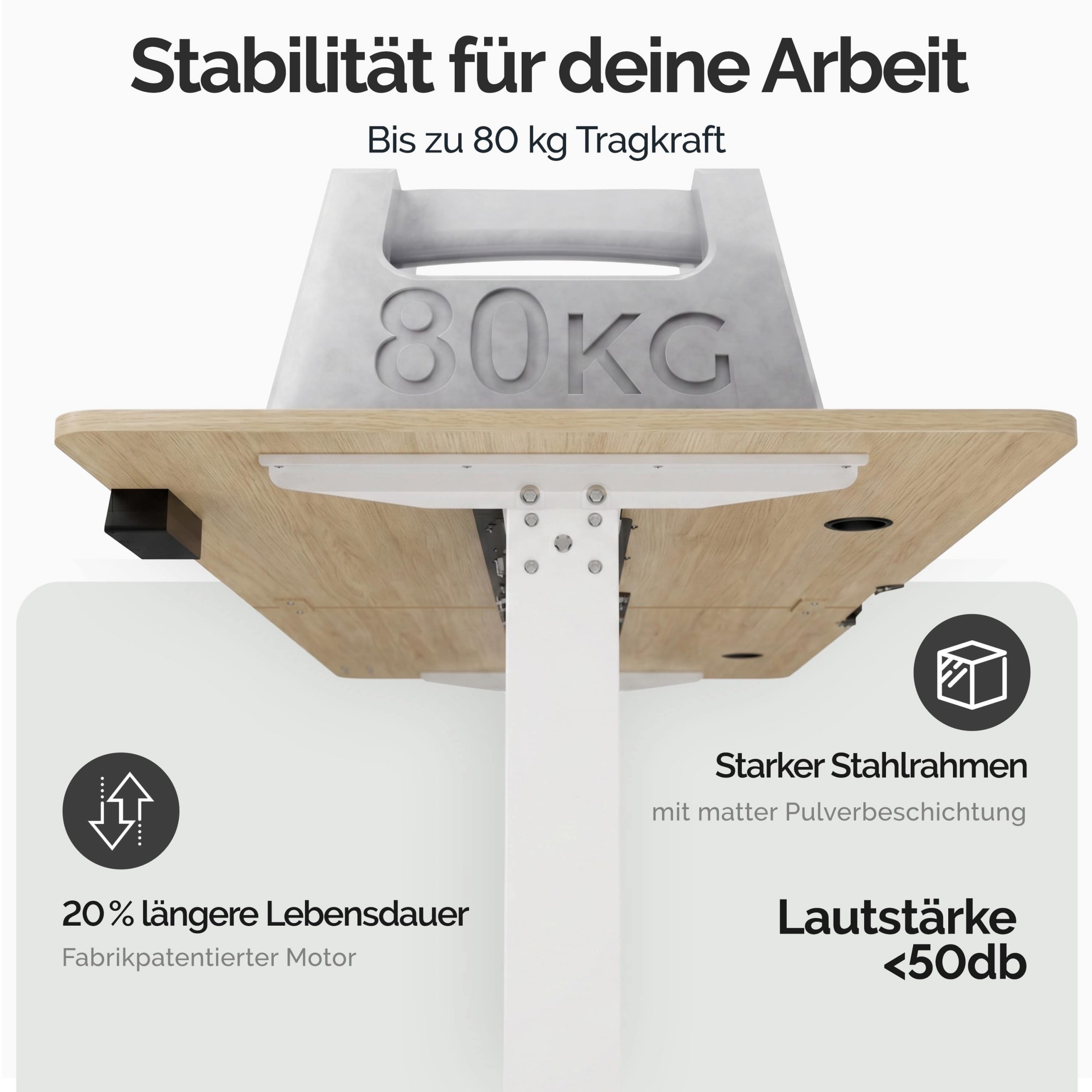 Höhenverstellbarer Schreibtisch Beige 140x60x73-118cm