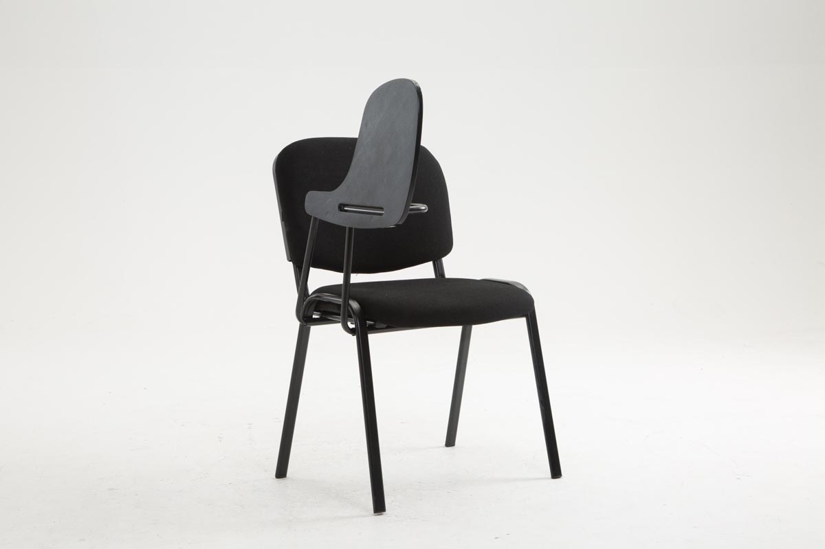 Stuhl Ken mit Klapptisch Stoff, schwarz
