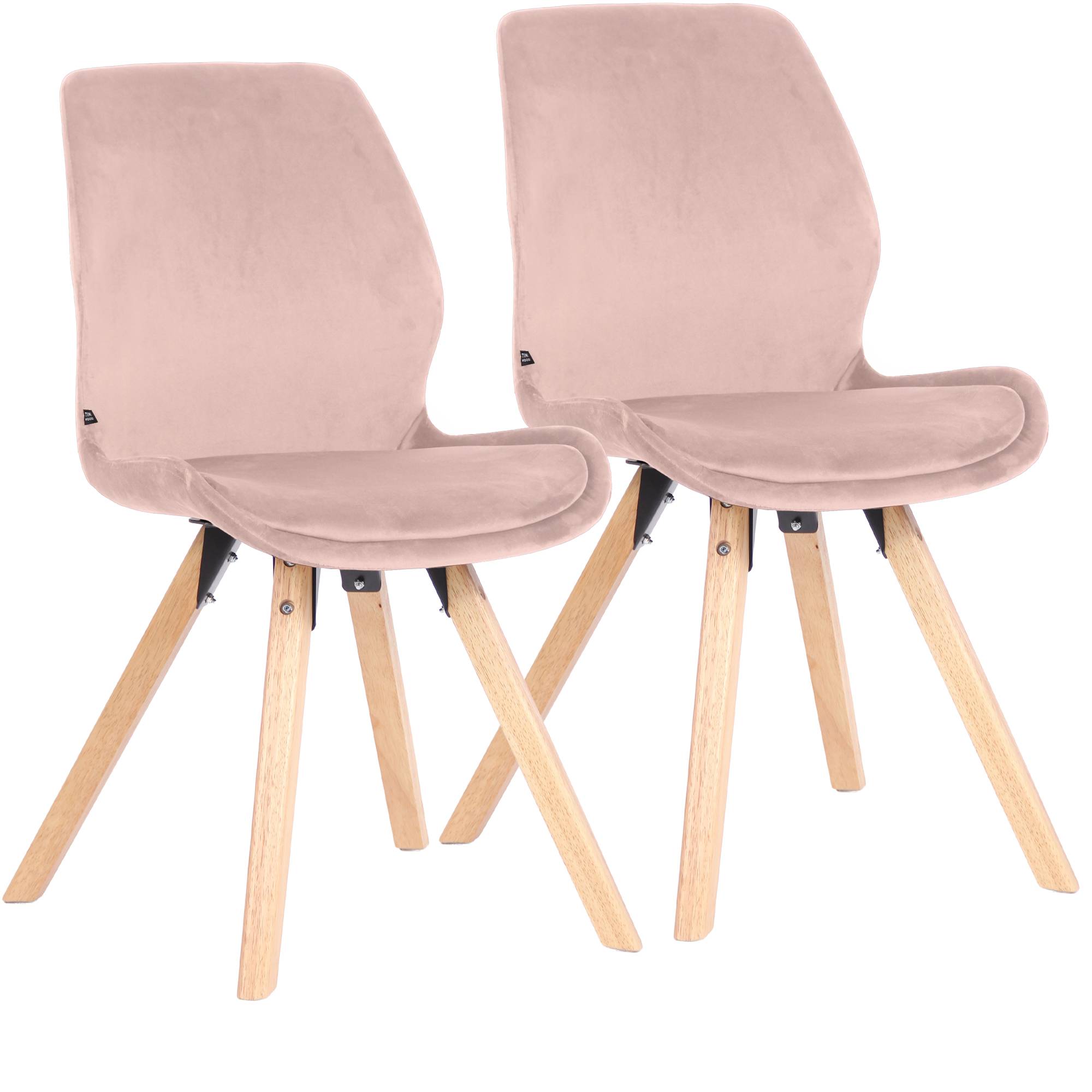 2er Set Stuhl Luna Samt, pink