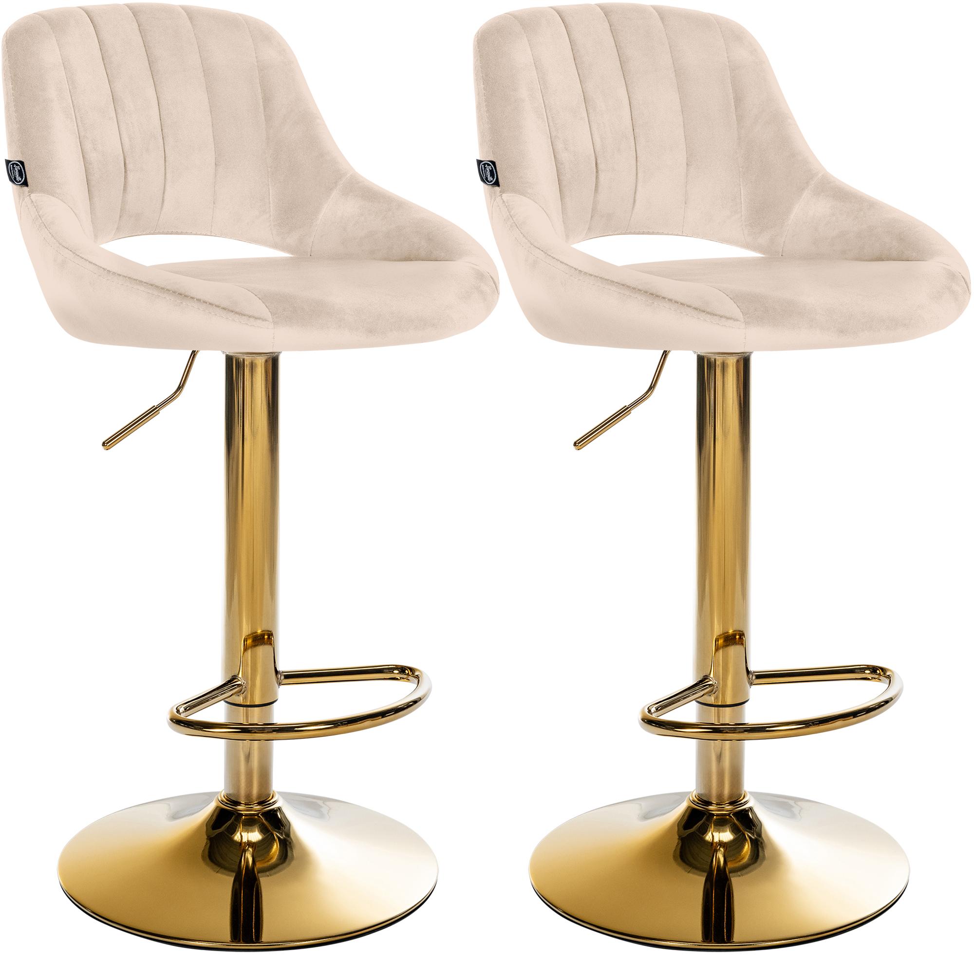 2er Set Barhocker Milet Samt G, creme