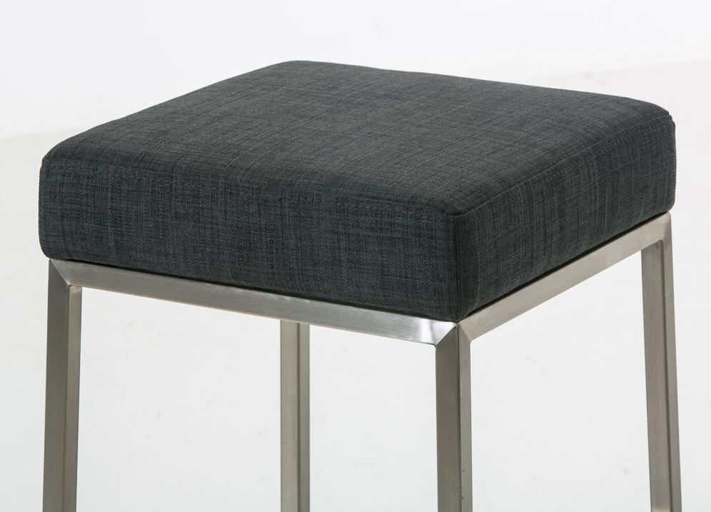 2er Set Barhocker Montreal 85 Stoff edelstahl, dunkelgrau