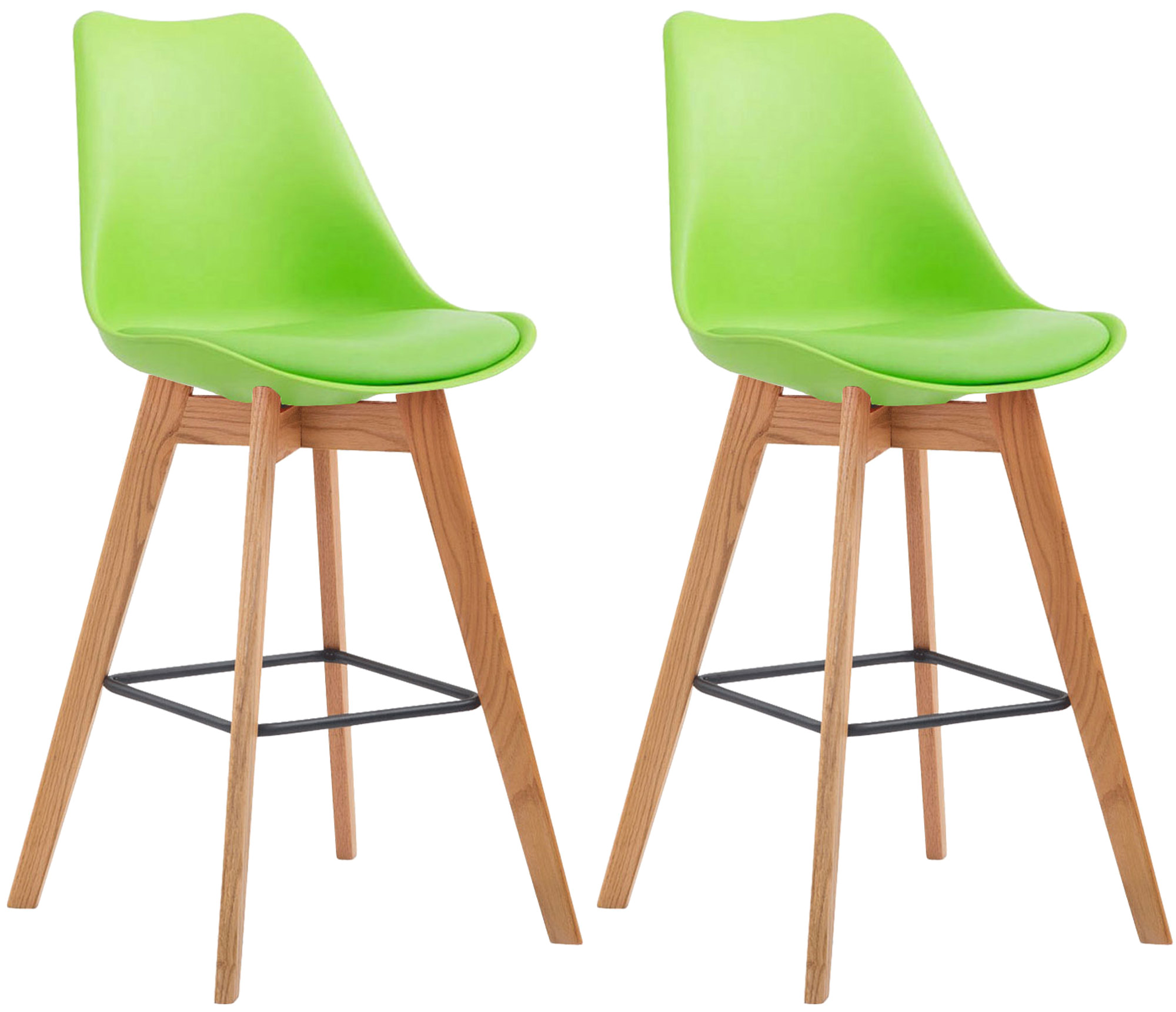 2er Set Barhocker Metz Kunststoff natura, grün