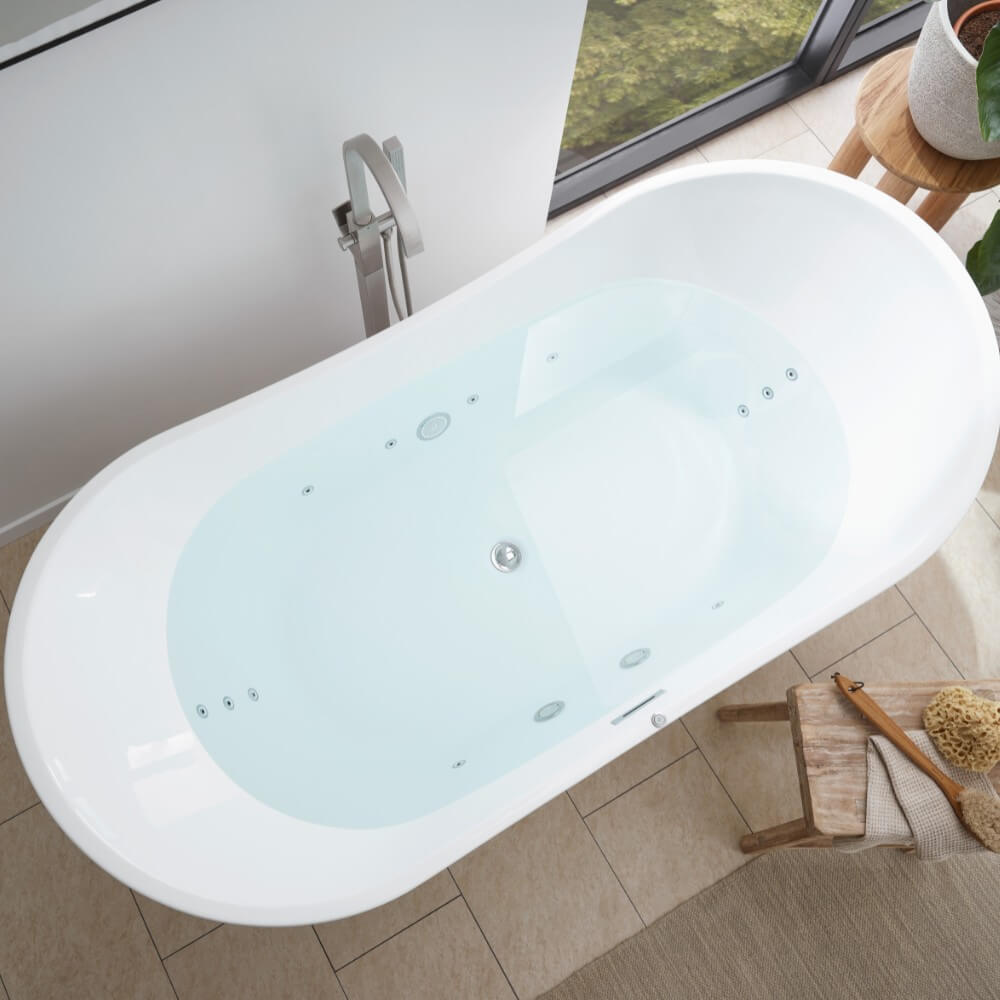 Freistehende Badewanne mit Whirlpoolfunktion OVALO PLUS - 180 x 90 cm