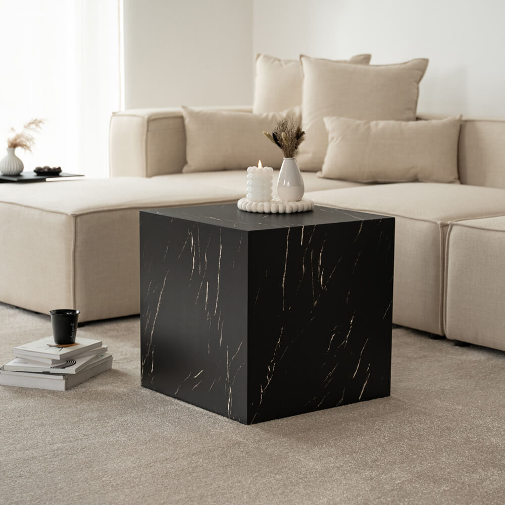 Couchtisch Marmor AMIRI M - 50 x 50 cm Schwarz