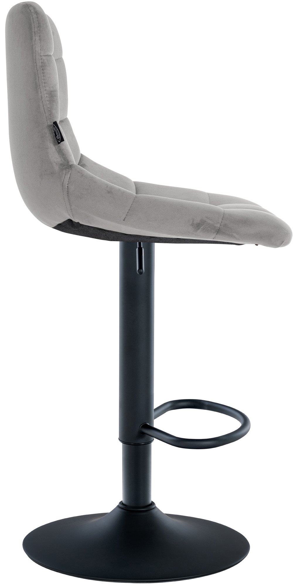 Barhocker Jerry Samt schwarz, grau