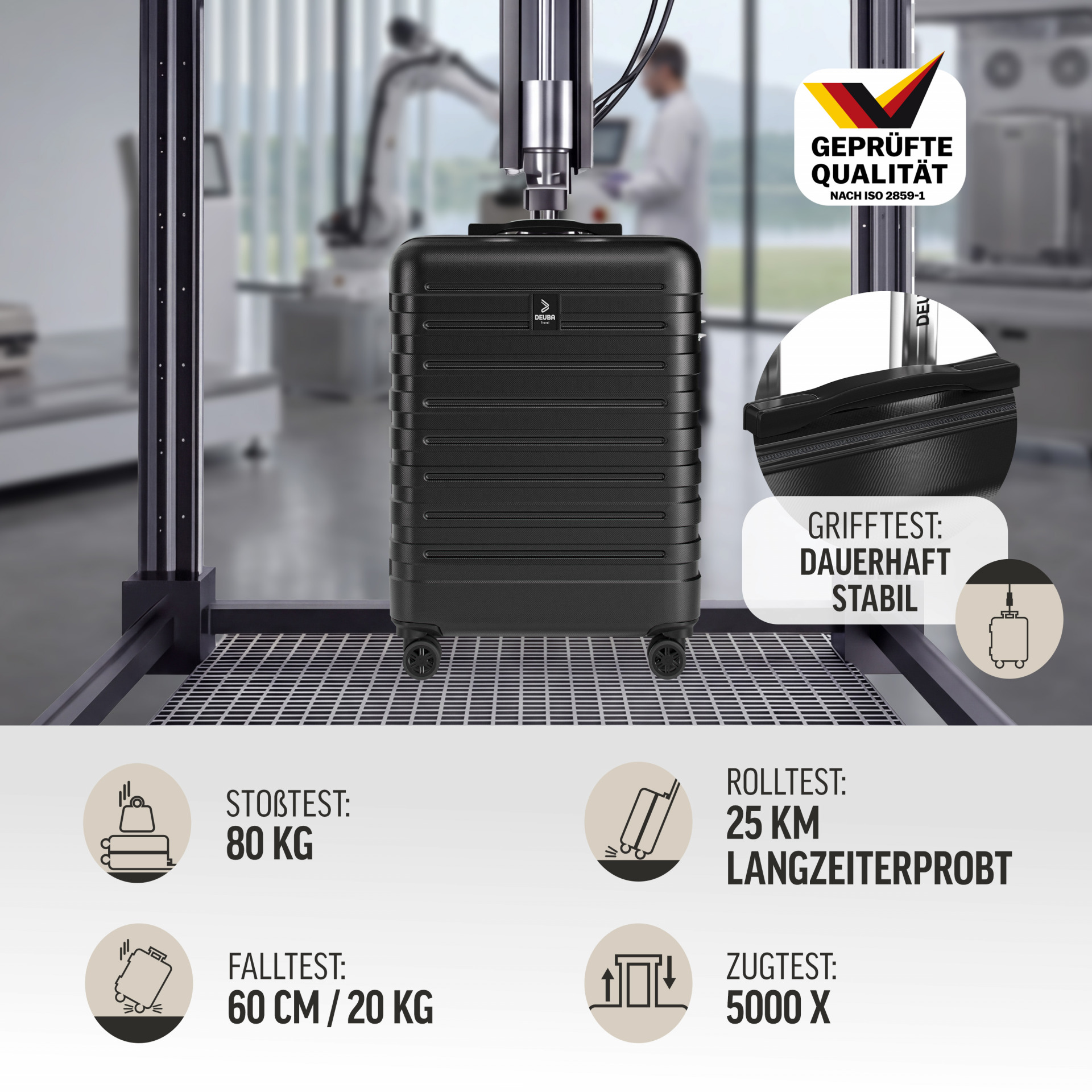 Hartschalenkoffer New York Set 3-tlg Schwarz Rollen 360º ABS