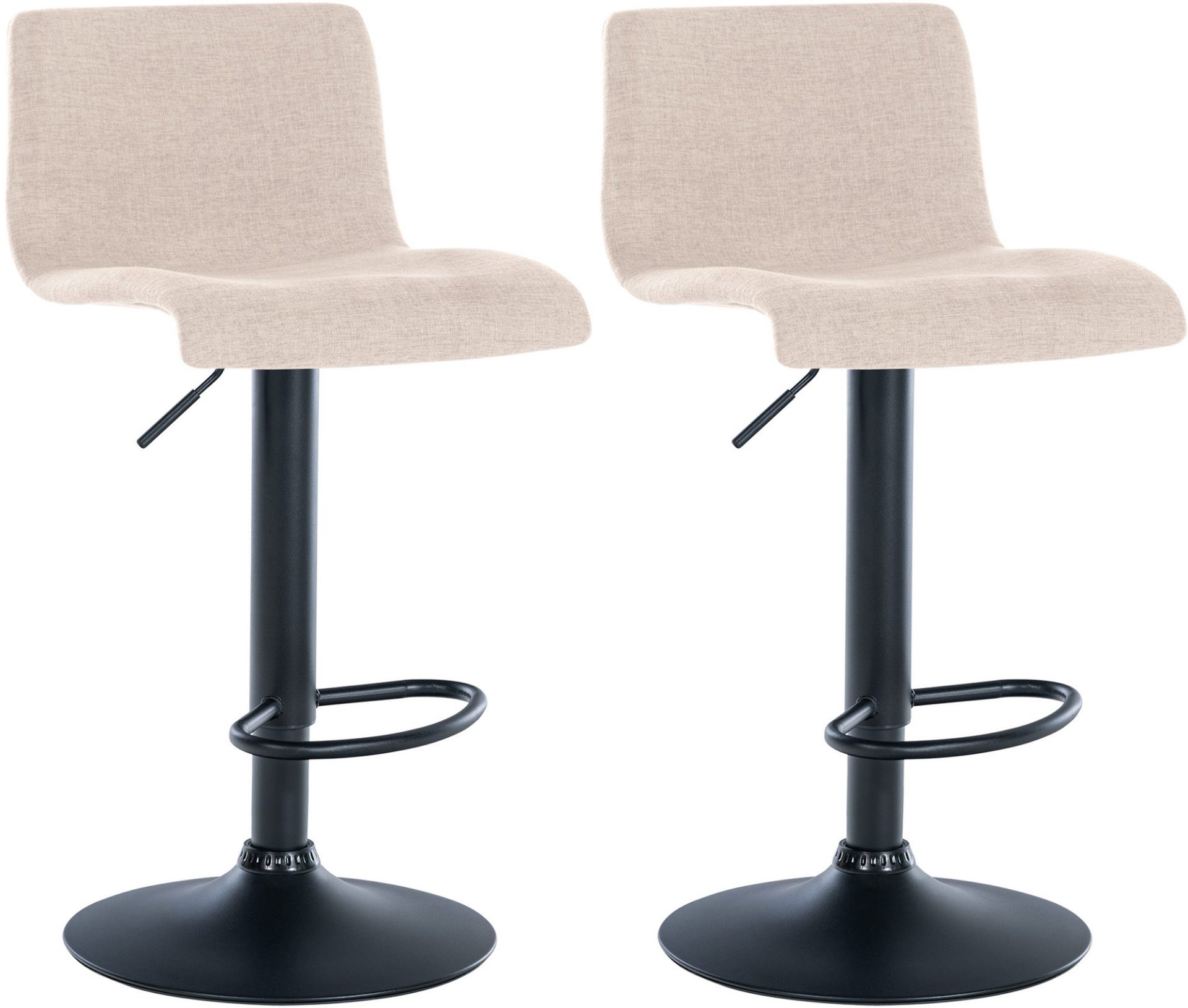 2er Set Barhocker Branford Stoff, creme