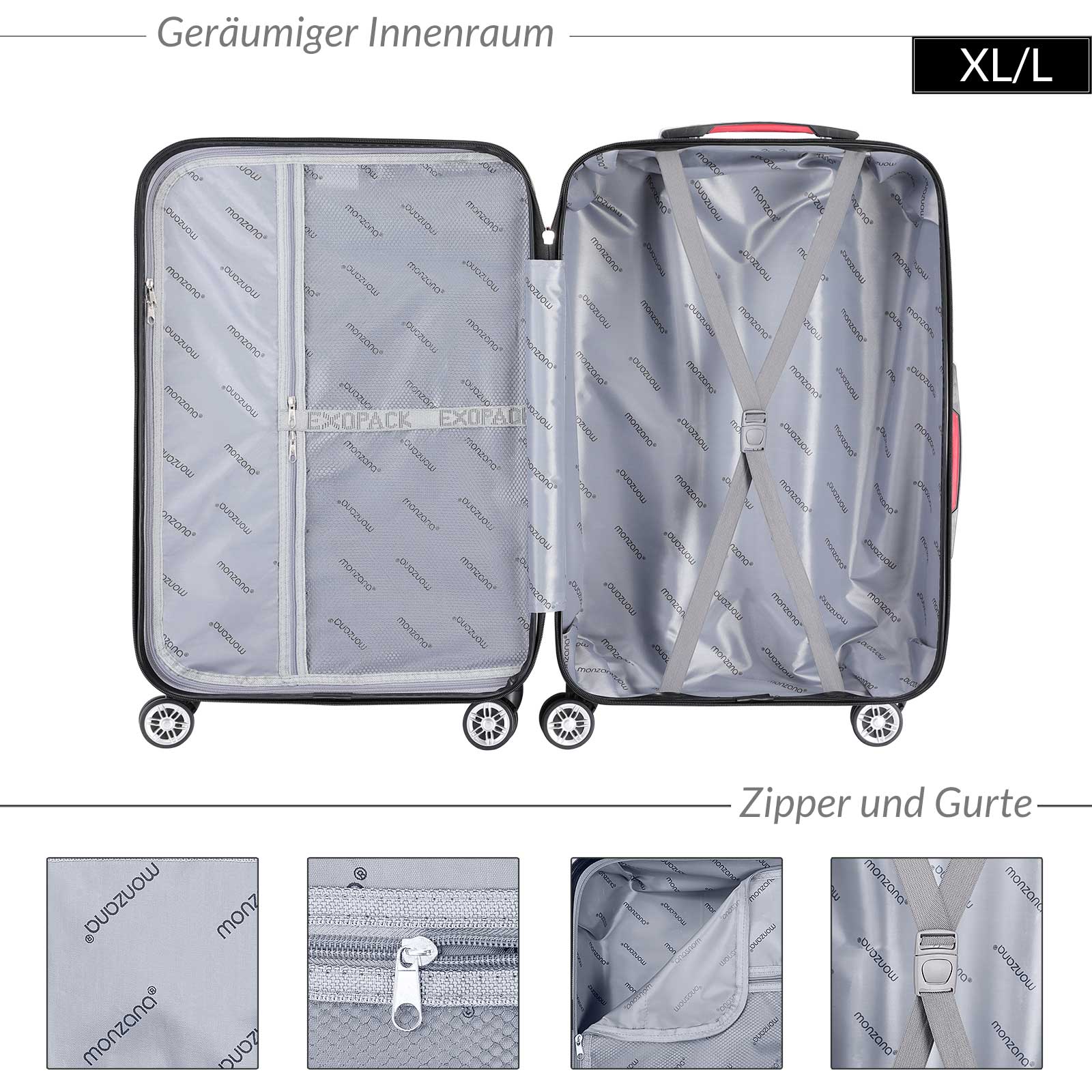Hartschalenkoffer XL Rollen 360º Reisekoffer 105L Blau ABS