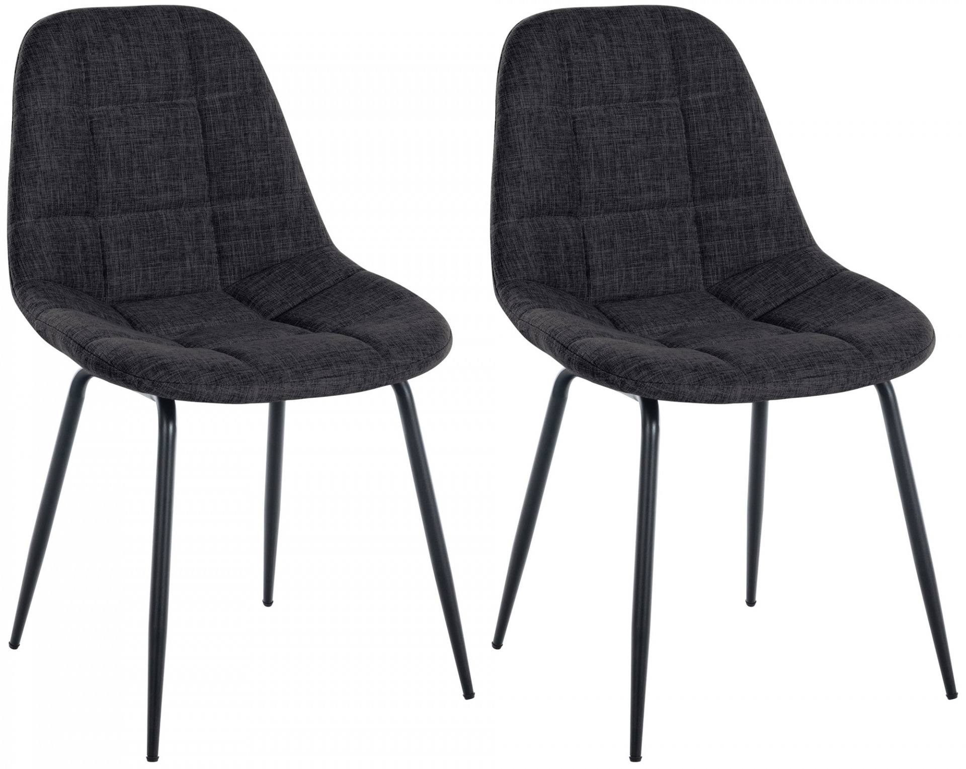 2er Set Stuhl Tom Stoff, dunkelgrau