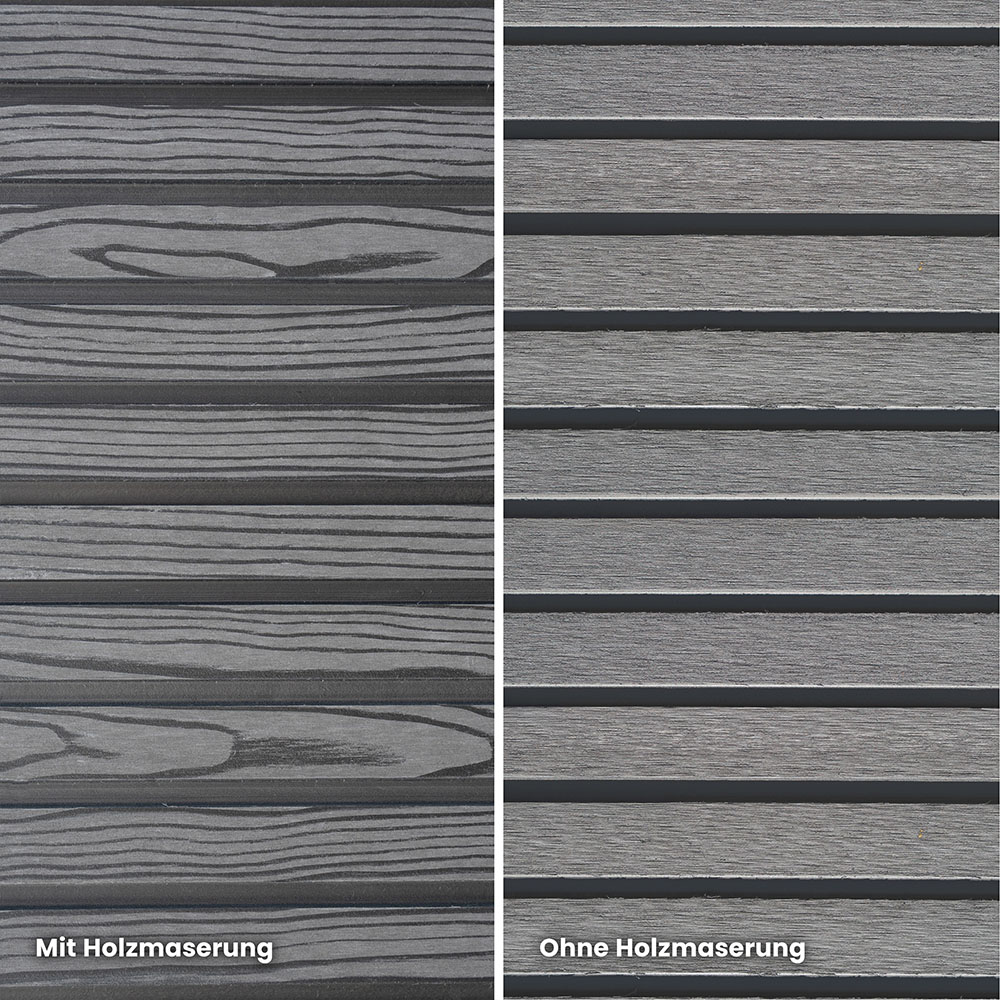 WPC Sichtschutzzaun Schrägelement CALLADO PREMIUM Horizontale Paneele - Höhe: 185 cm