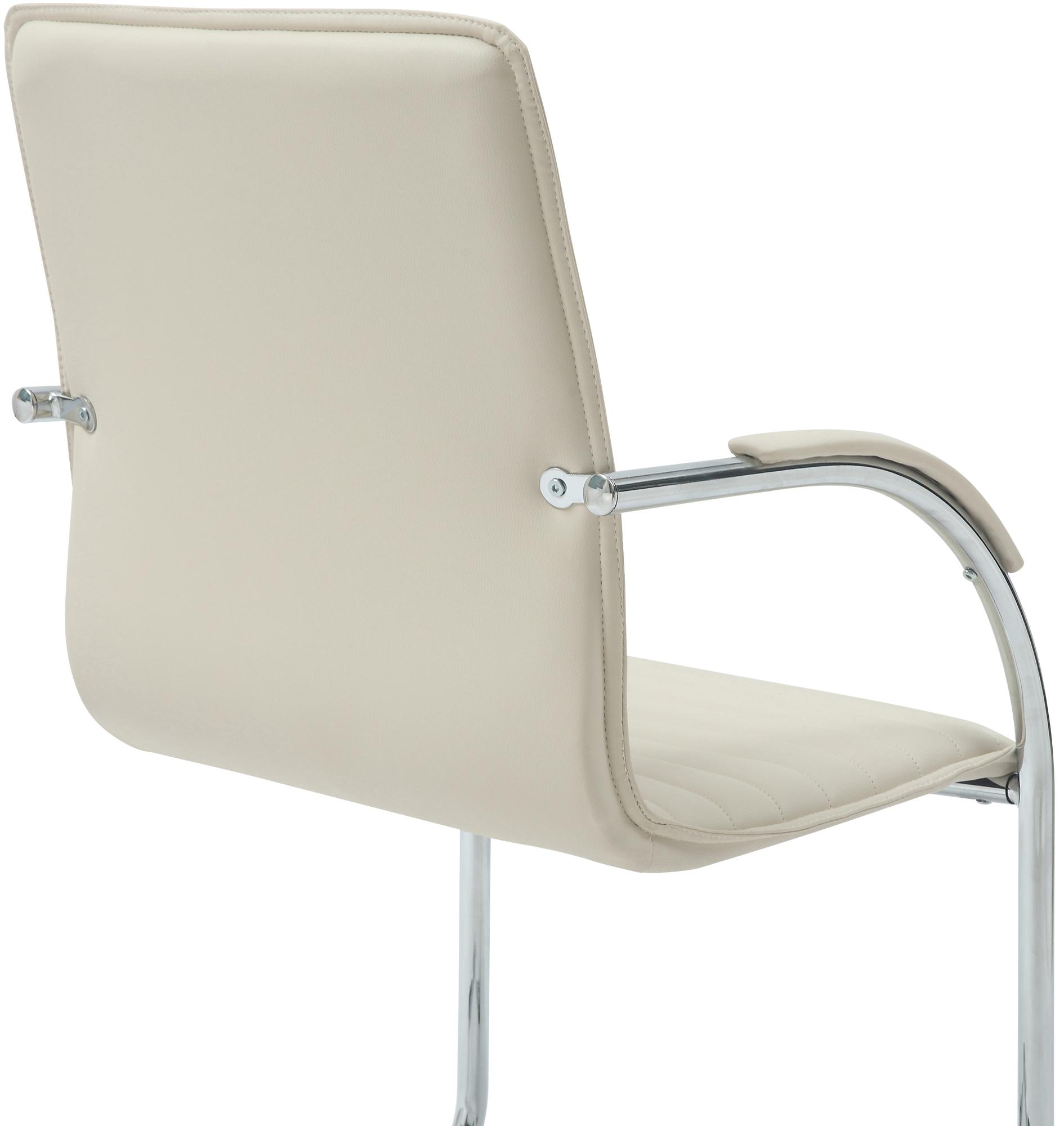Besucherstuhl Tira Kunstleder, creme