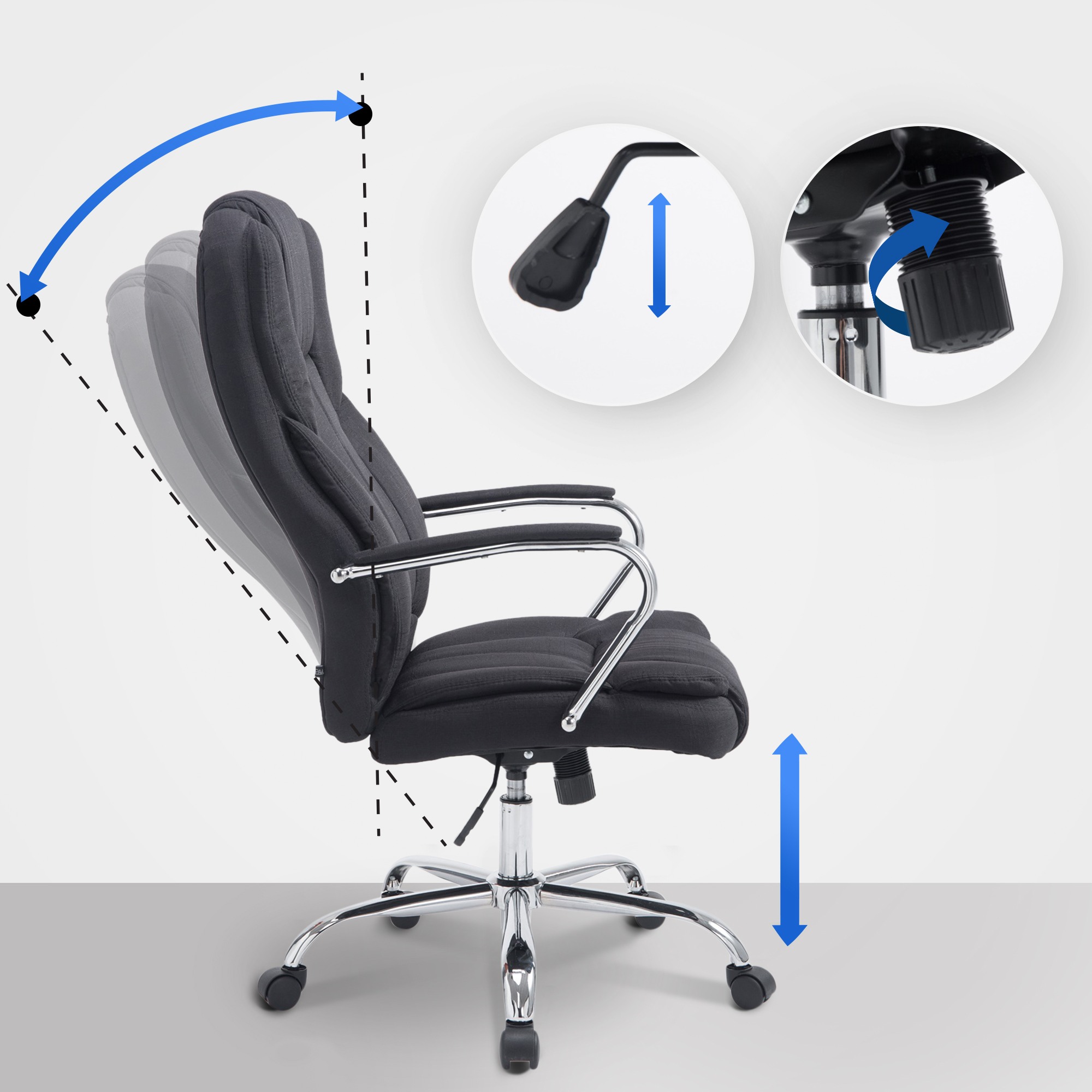 Bürostuhl BIG Xanthos Stoff, schwarz