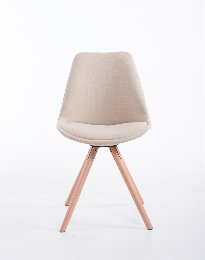 Besucherstuhl Toulouse Stoff Natura Rund, creme