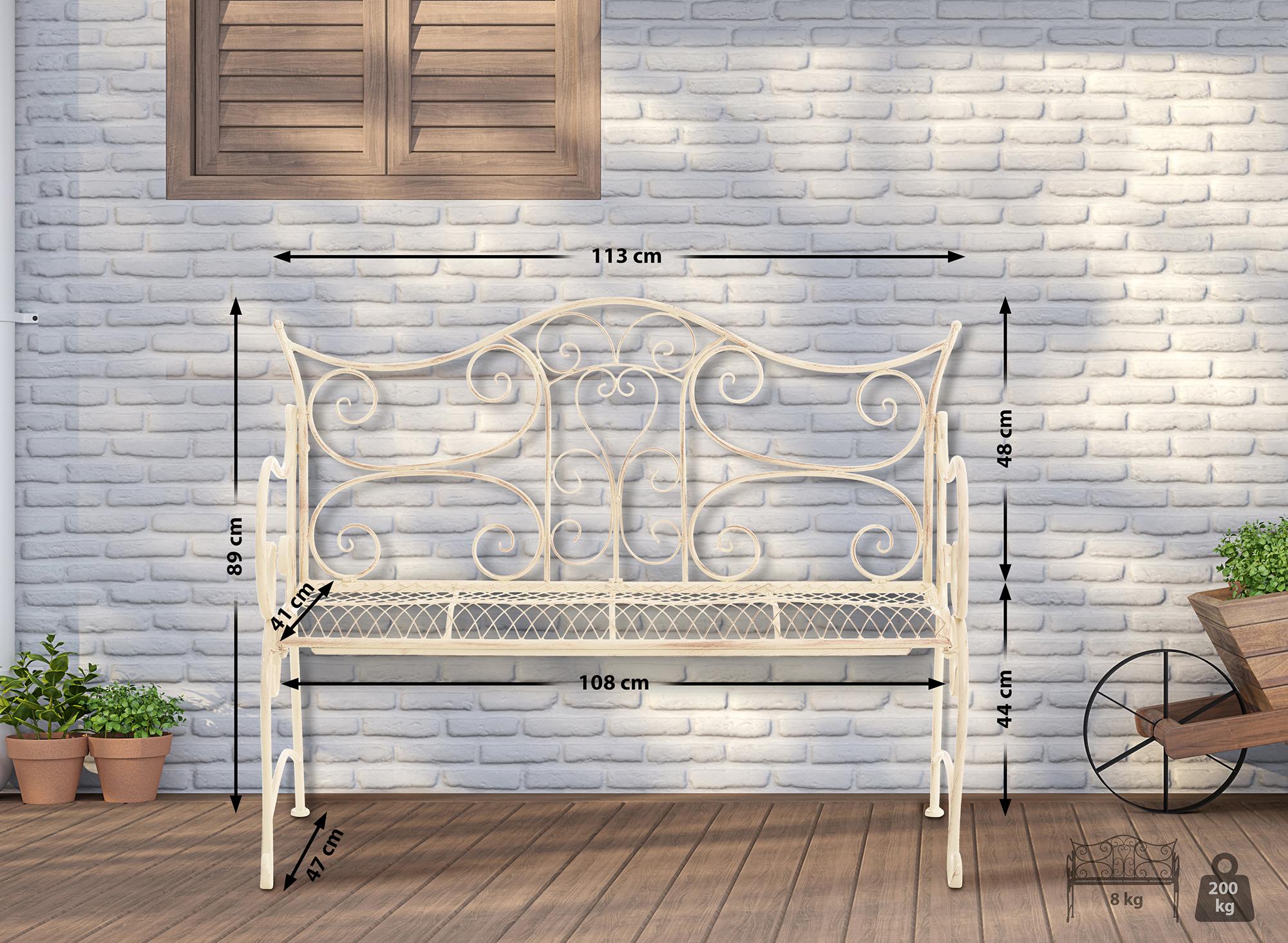 Gartenbank Tara, antik-creme