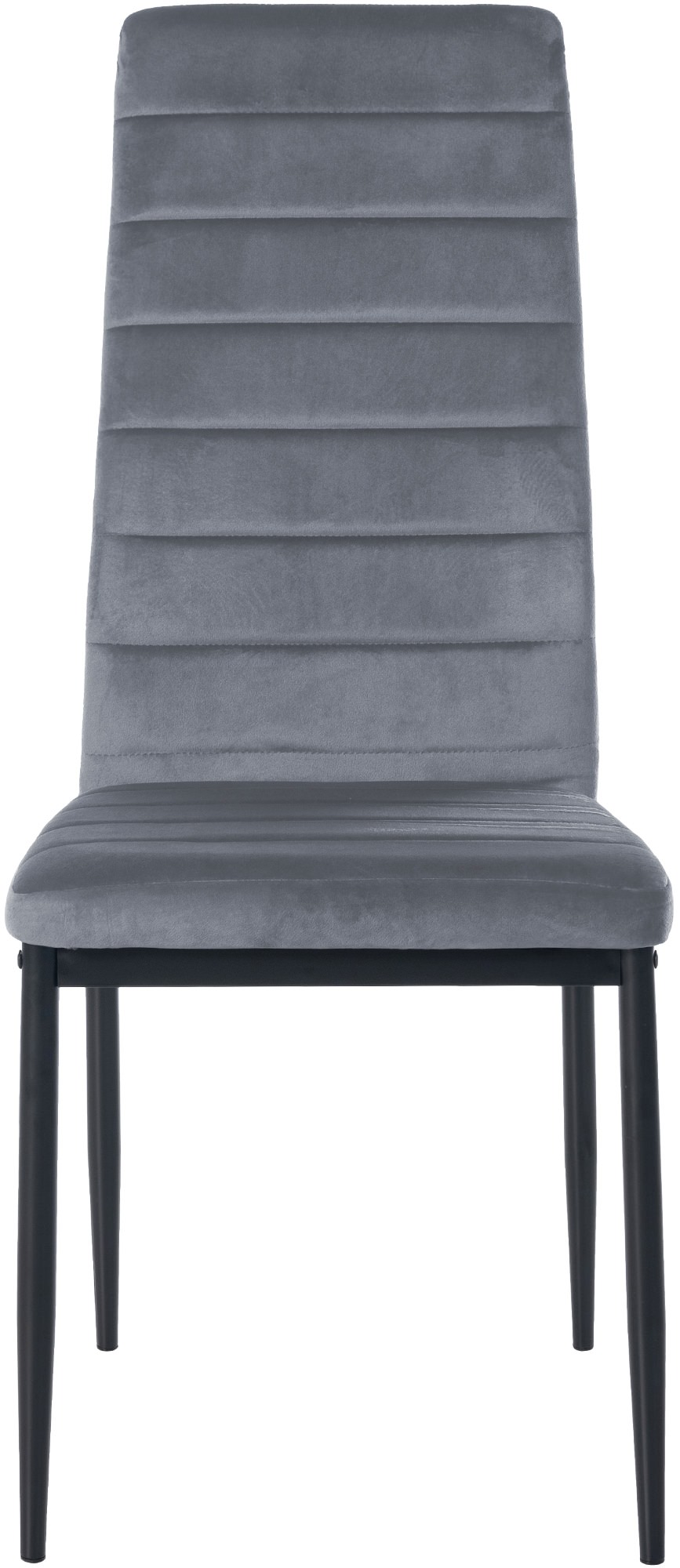 4er Set Esszimmerstühle Mayfair Samt, hellgrau