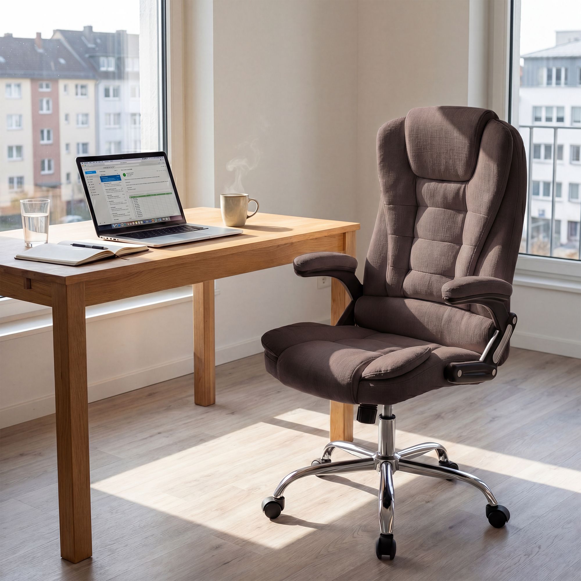 Bürostuhl Thor Stoff, braun