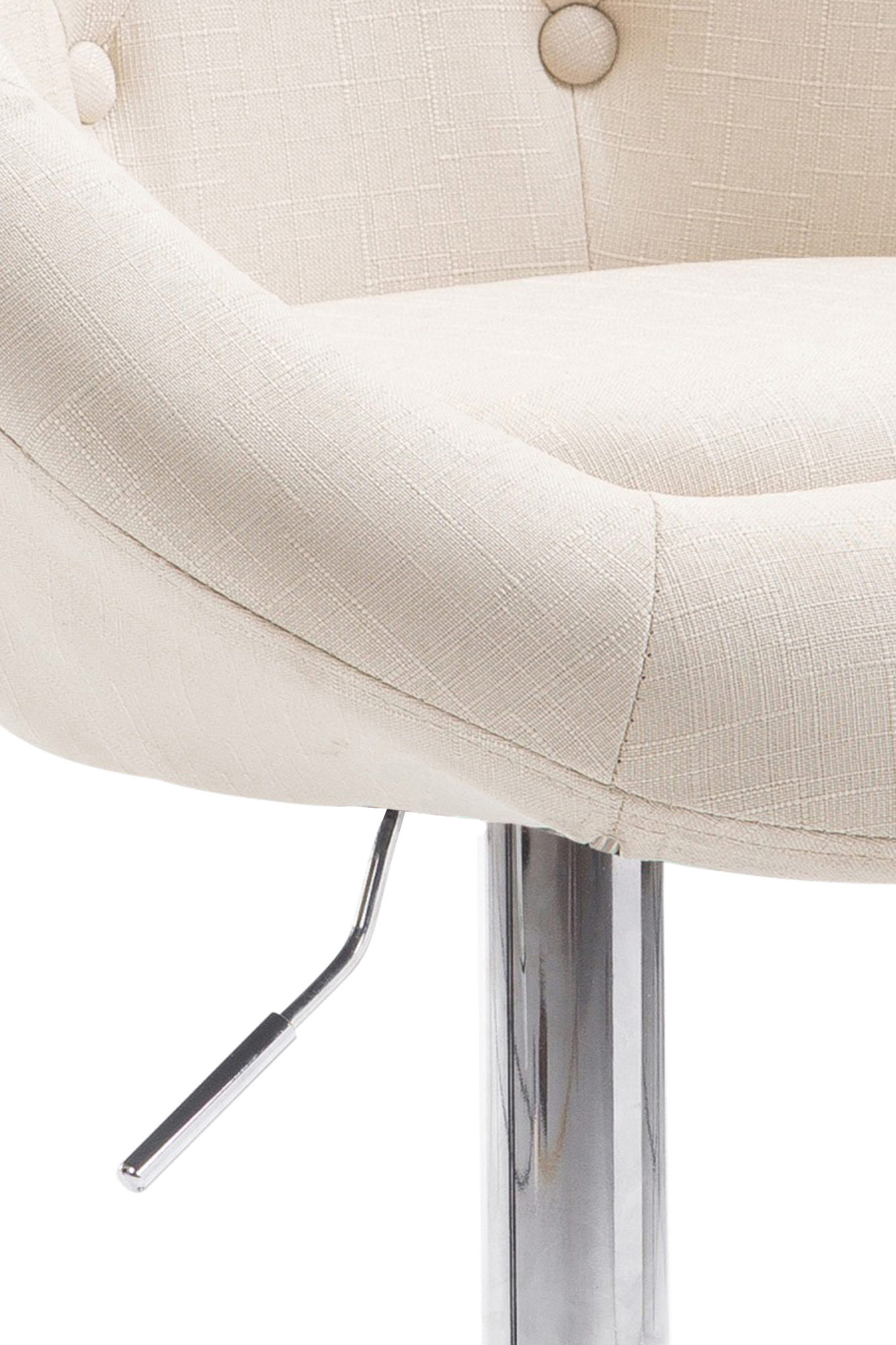 Barhocker London V2 Stoff chrom, creme