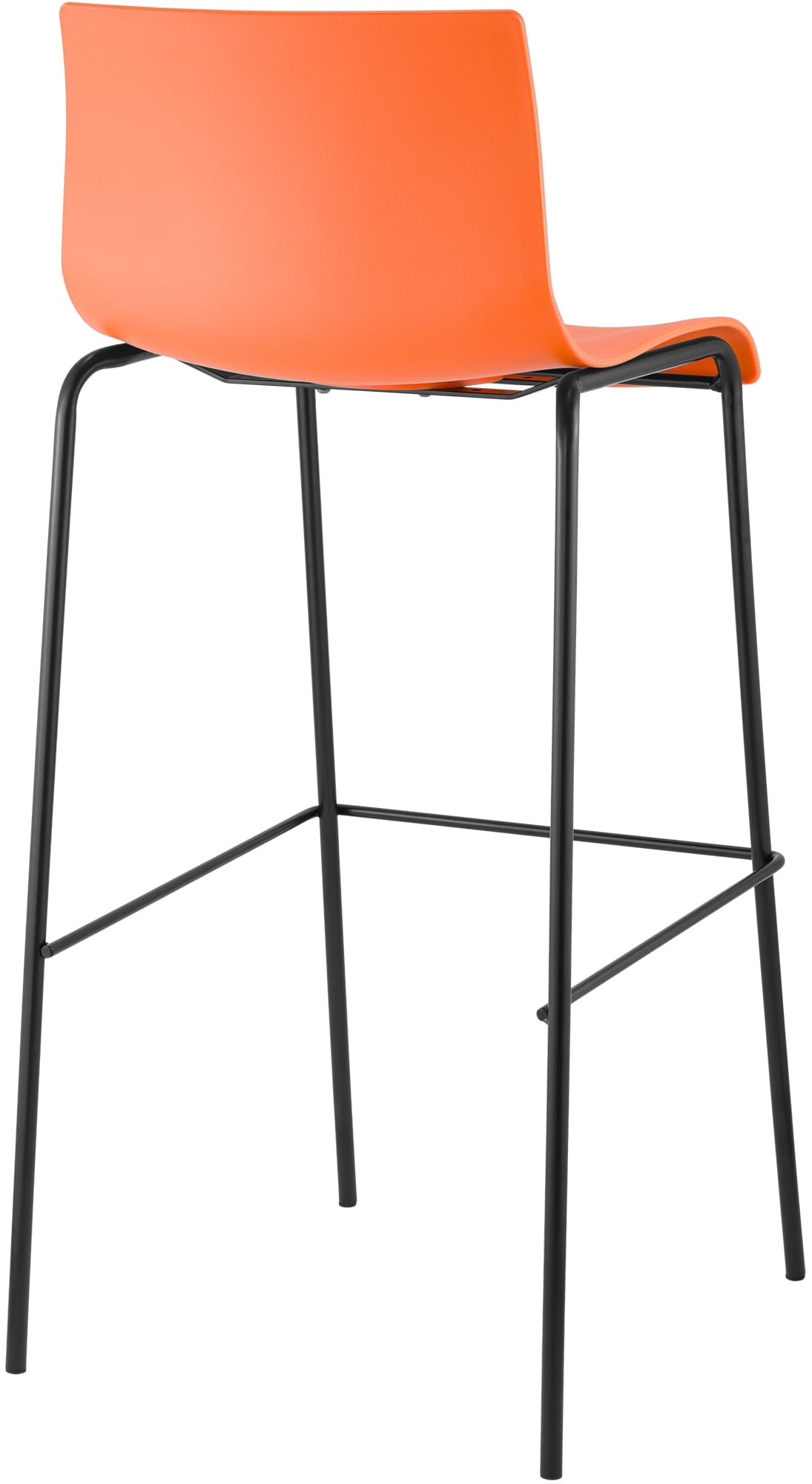 Barhocker Hoover 4-Fuß Gestell schwarz, orange