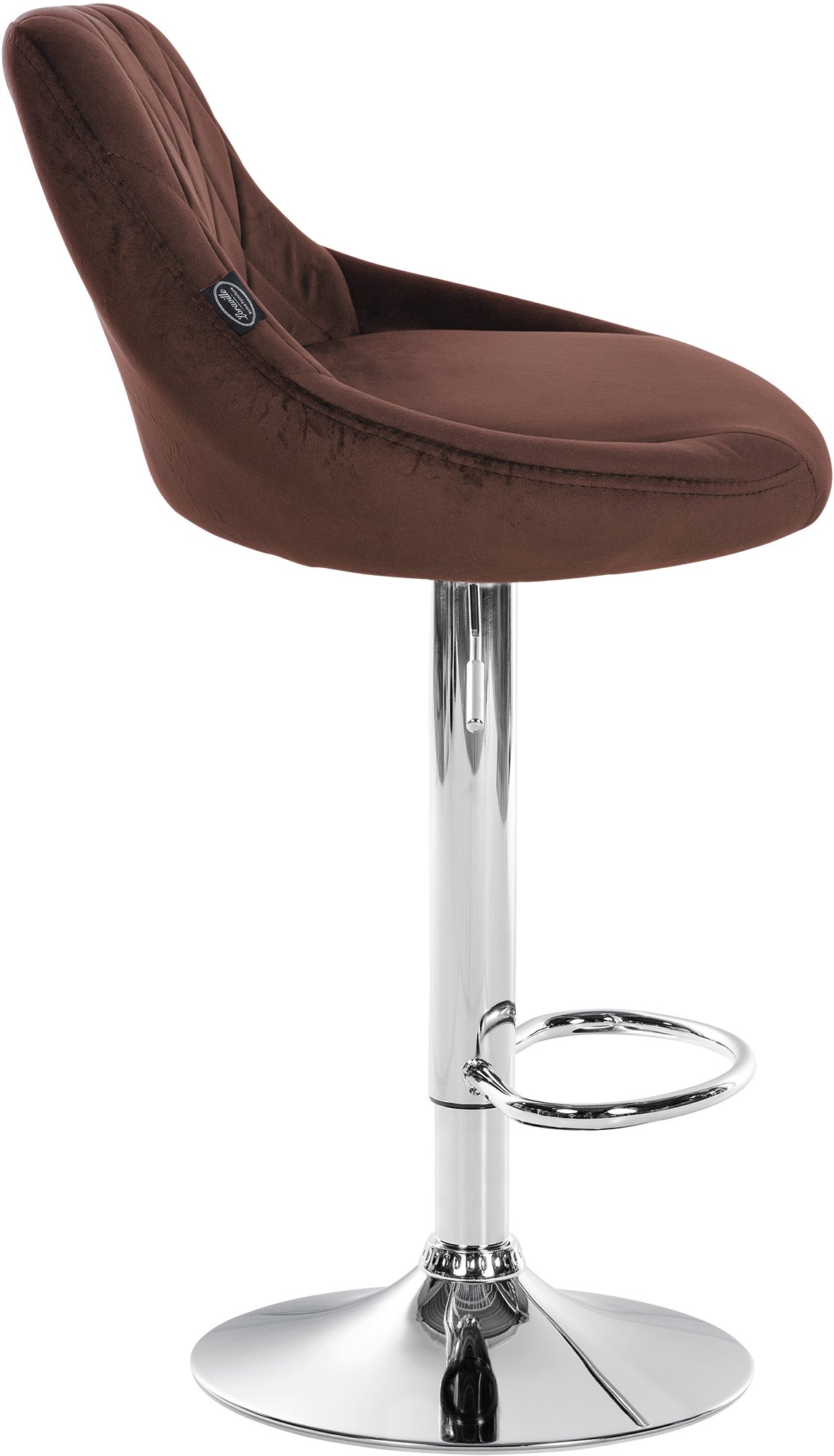 2er Set Barhocker Lazio Samt chrom, braun