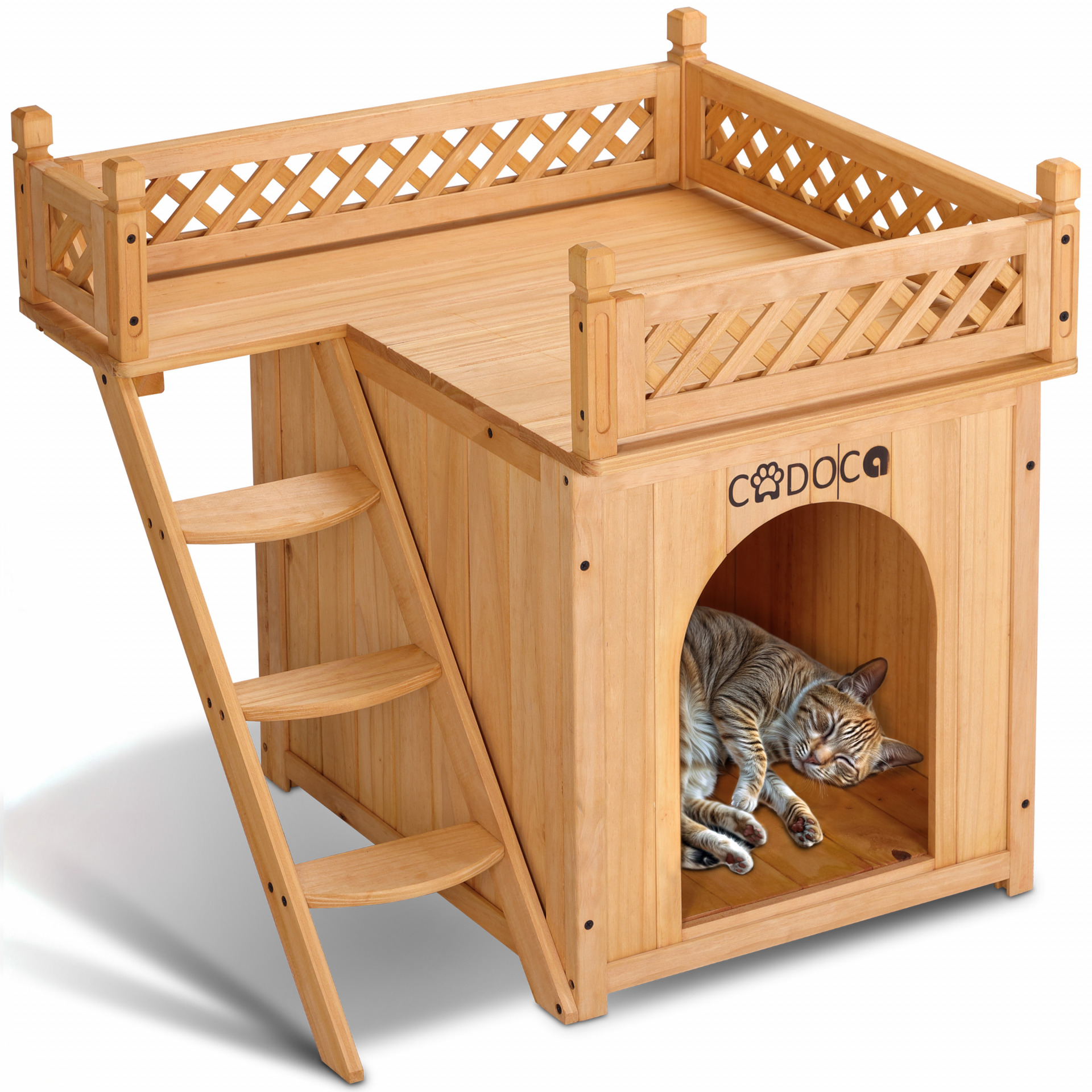 Katzenhaus Holz FSC®-zertifiziert 66x53x64cm