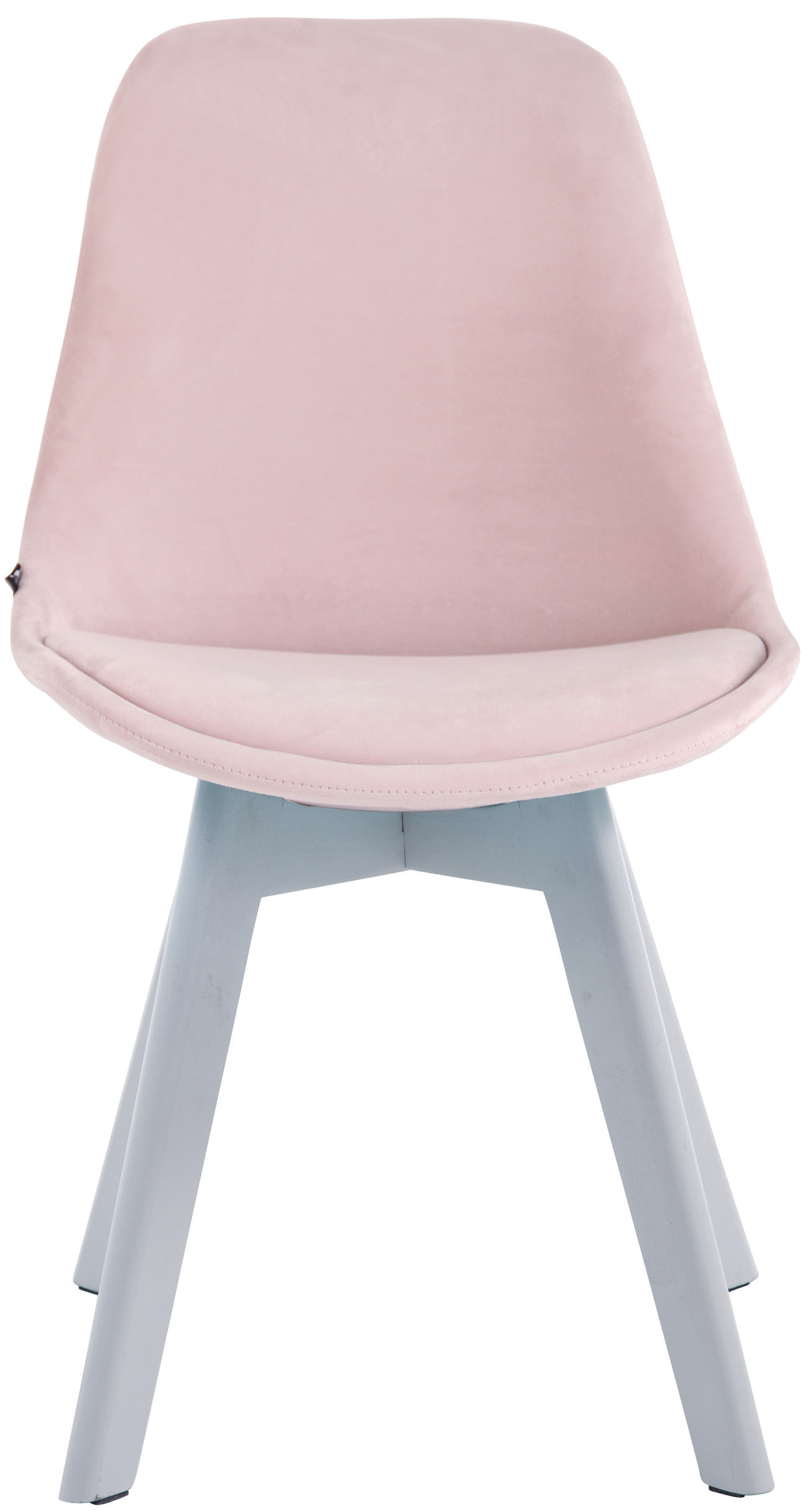 4er Set Besucherstühle Borneo V2 Samt weiß, pink