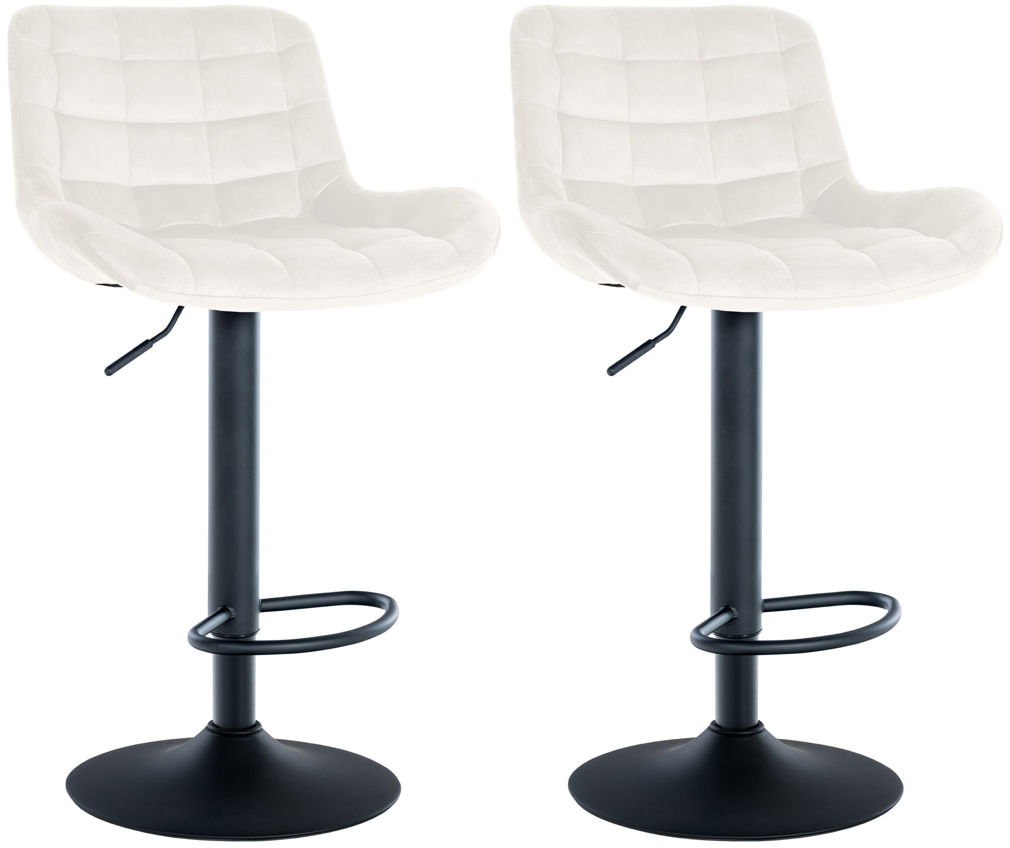 2er Set Barhocker Tover Samt, creme