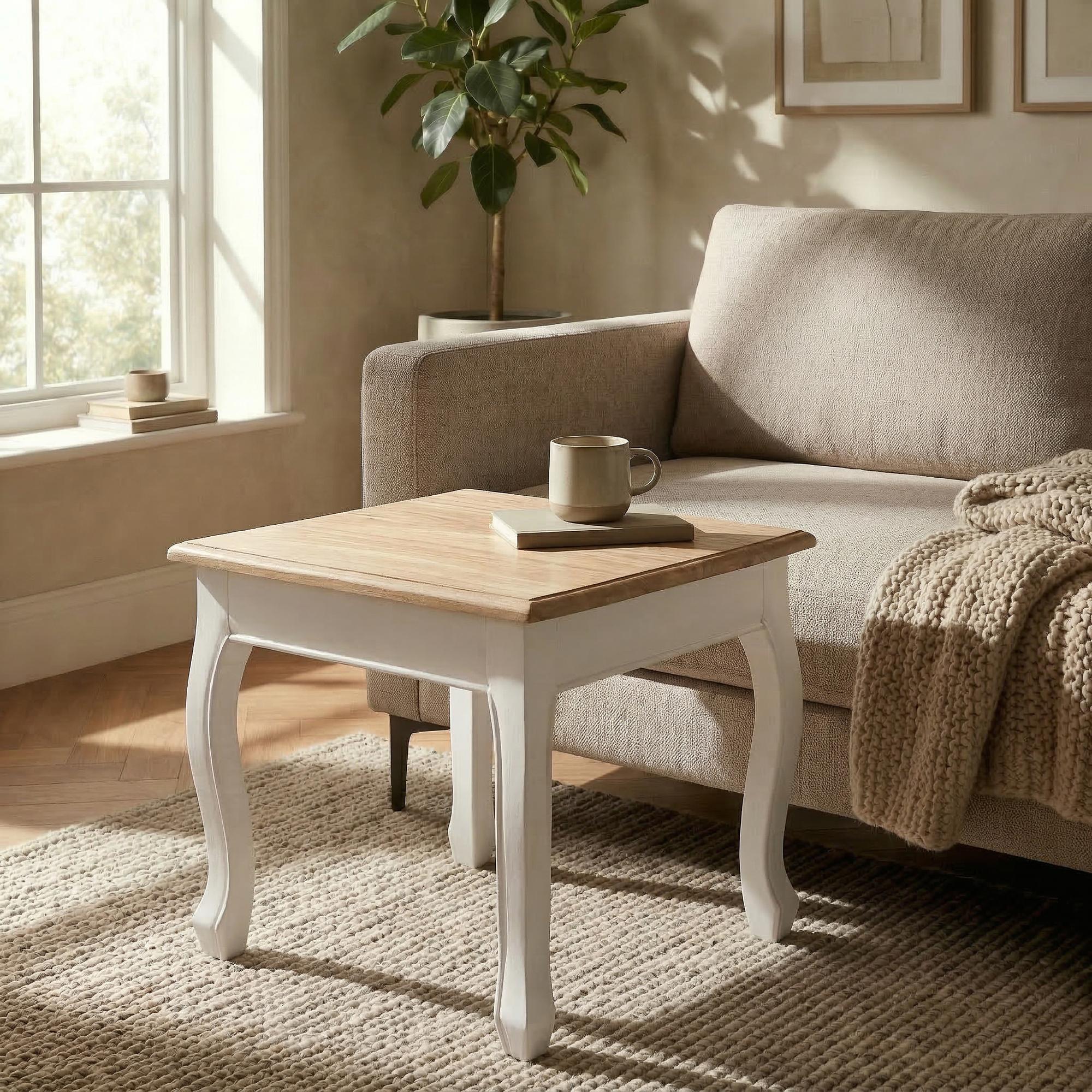 Beistelltisch Alma, natura/weiß