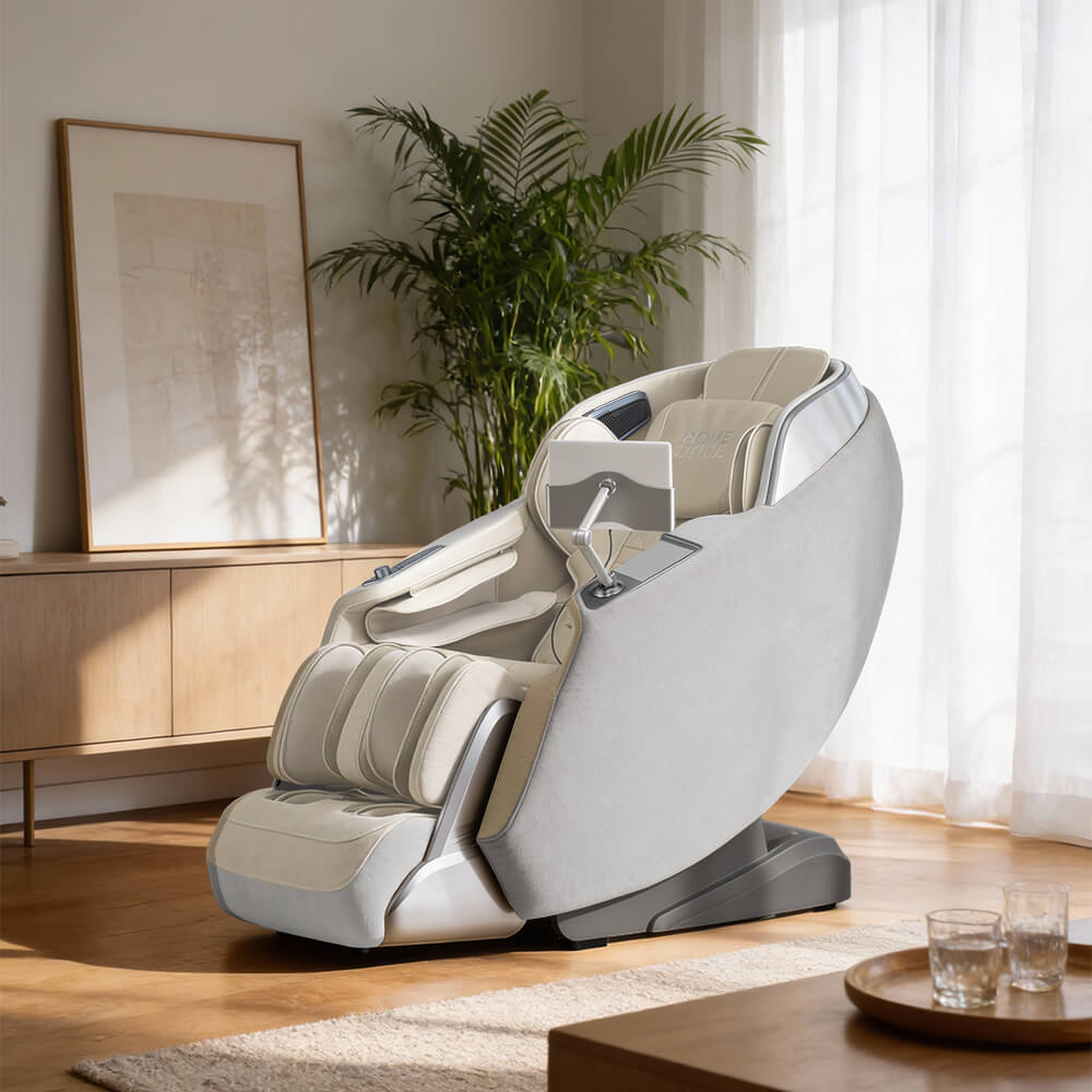 Massagesessel ALVINA mit Premium Webstoffpolsterung - Grau